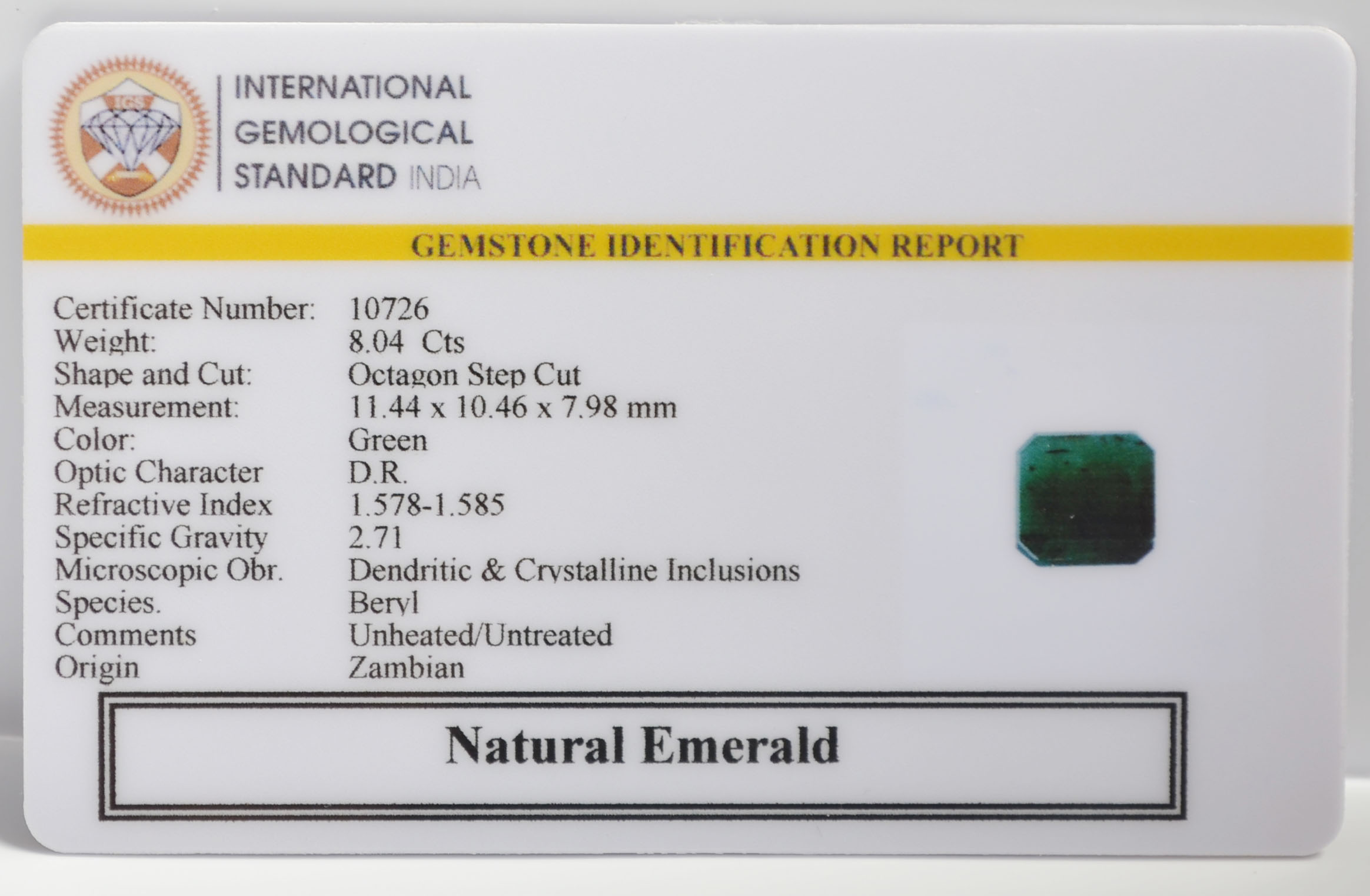 EMR22405 2 EMERALD 8.04 Ct.
