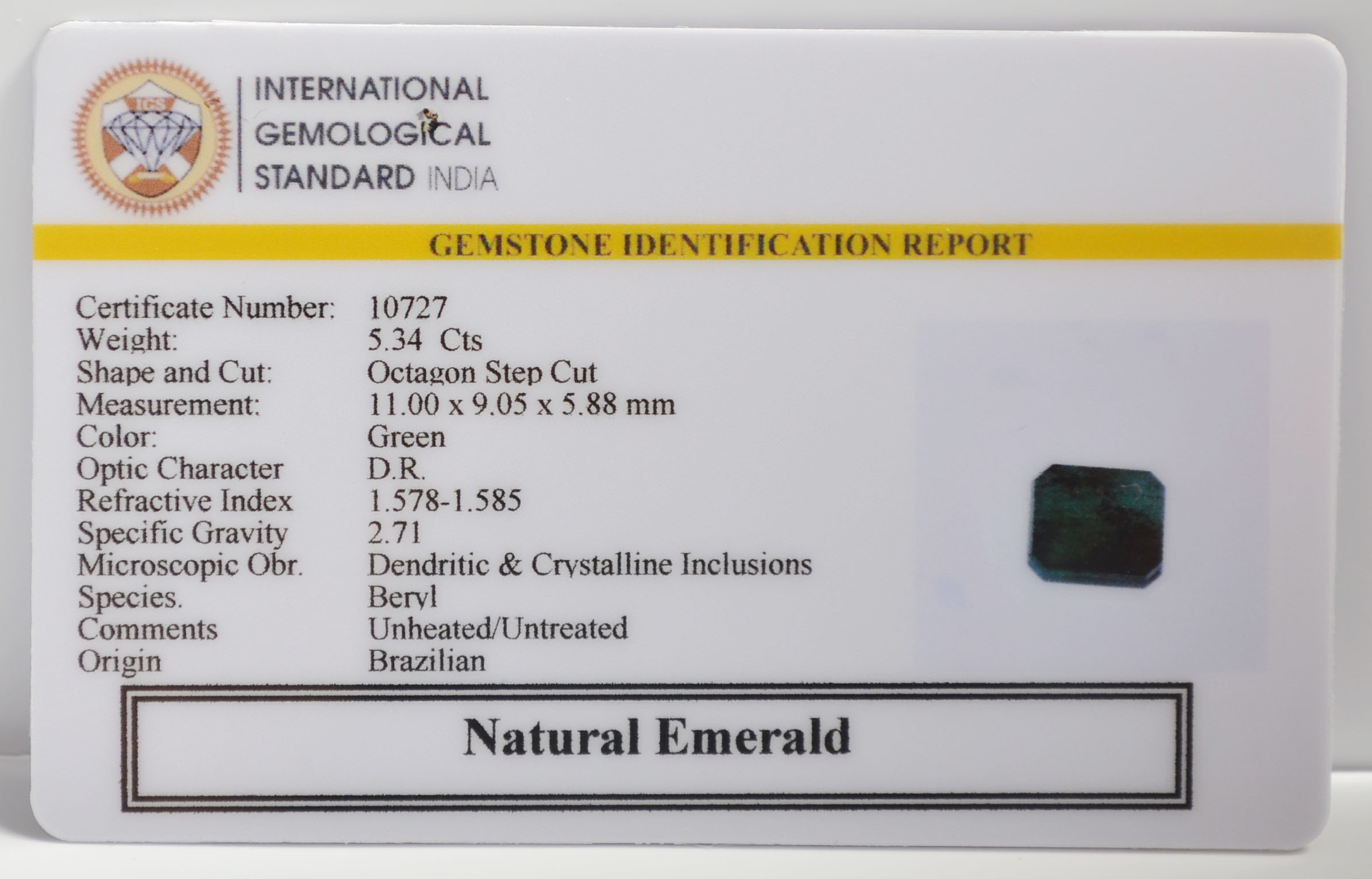 EMR22407 2 EMERALD 3.52 Ct.