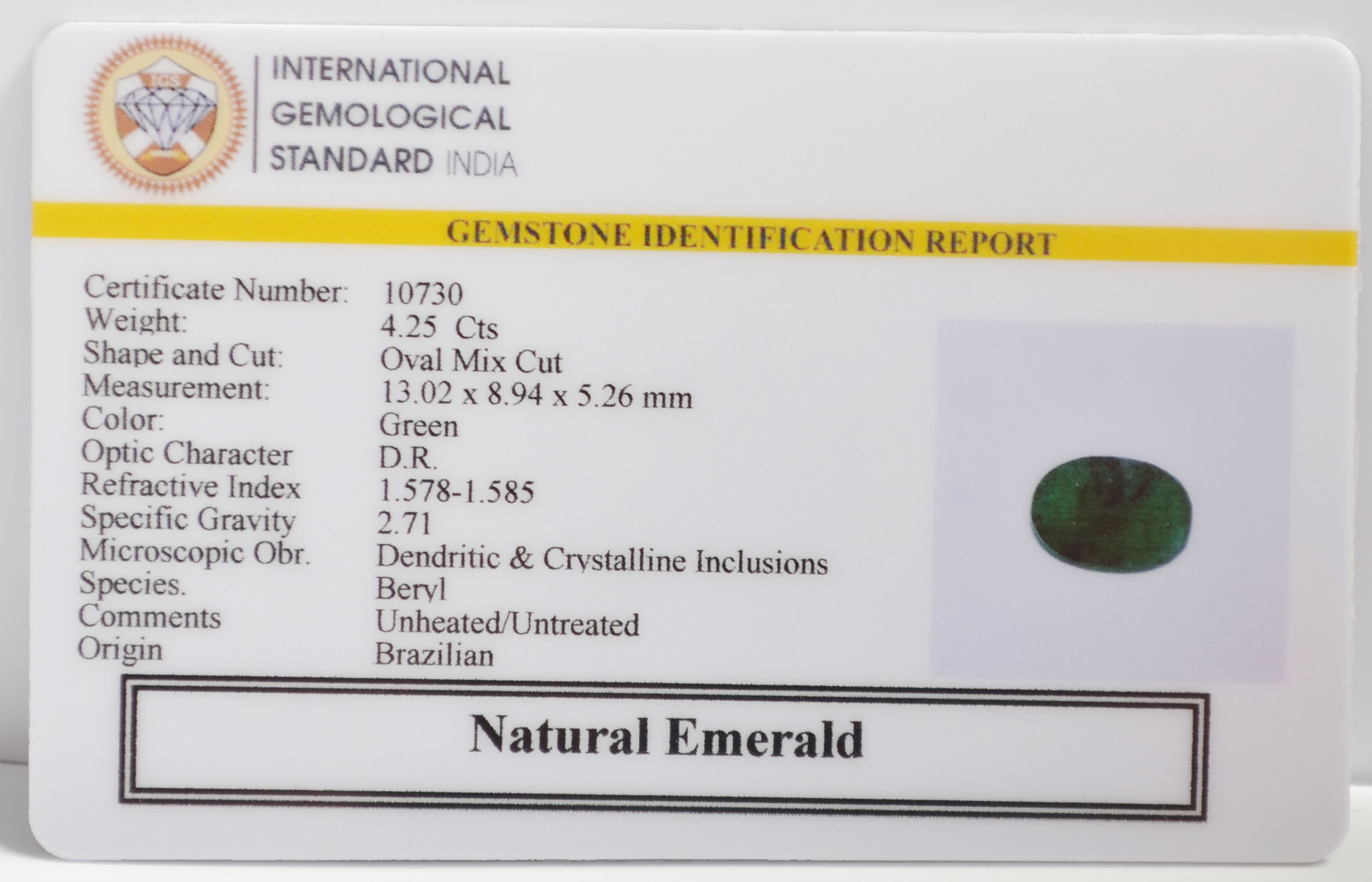 EMR22409 2 EMERALD 4.25 Ct.