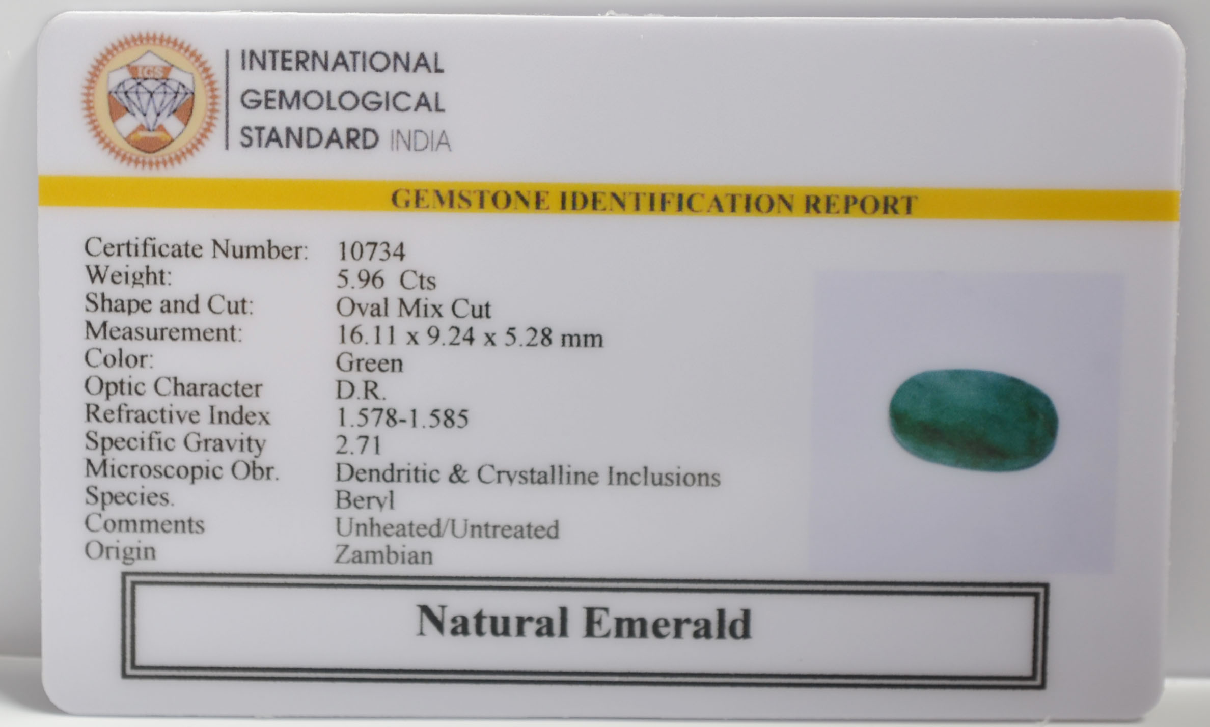 EMR22411 2 EMERALD 5.96 Ct.