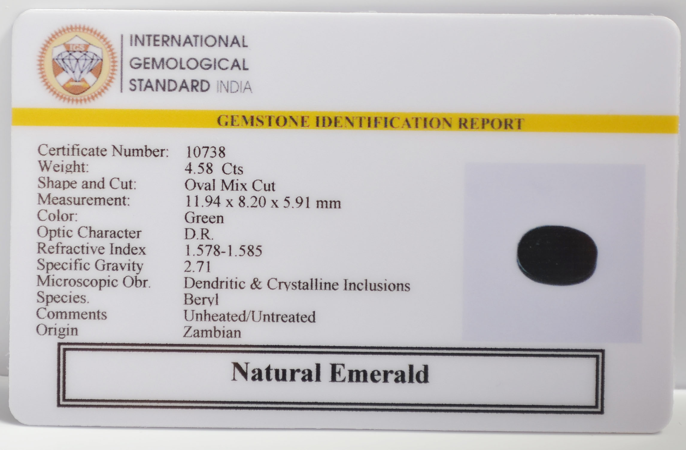 EMR22413 2 EMERALD 4.58 Ct.