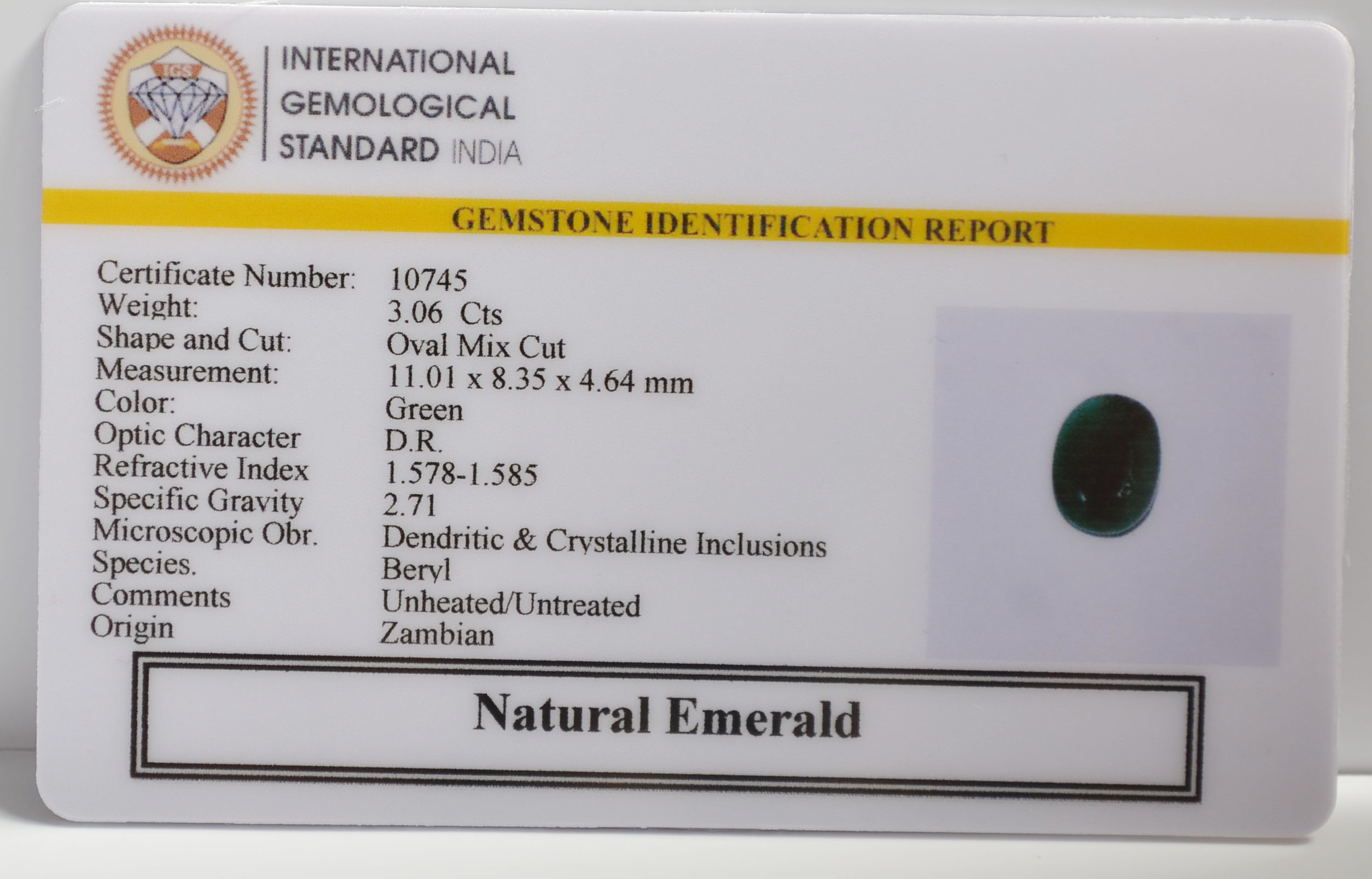 EMR22420 2 EMERALD 3.06 Ct.