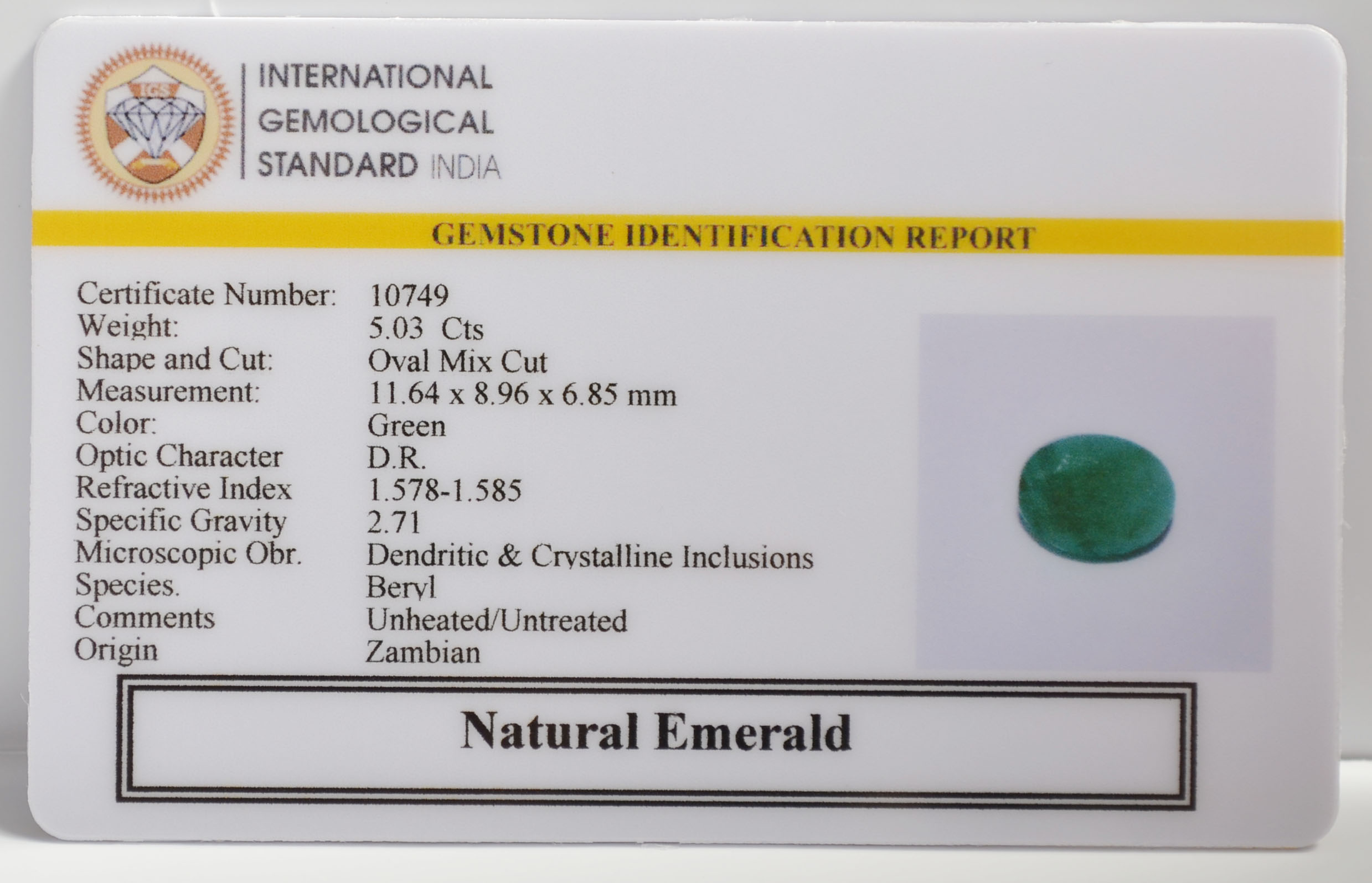 EMR22422 2 EMERALD 5.03 Ct.