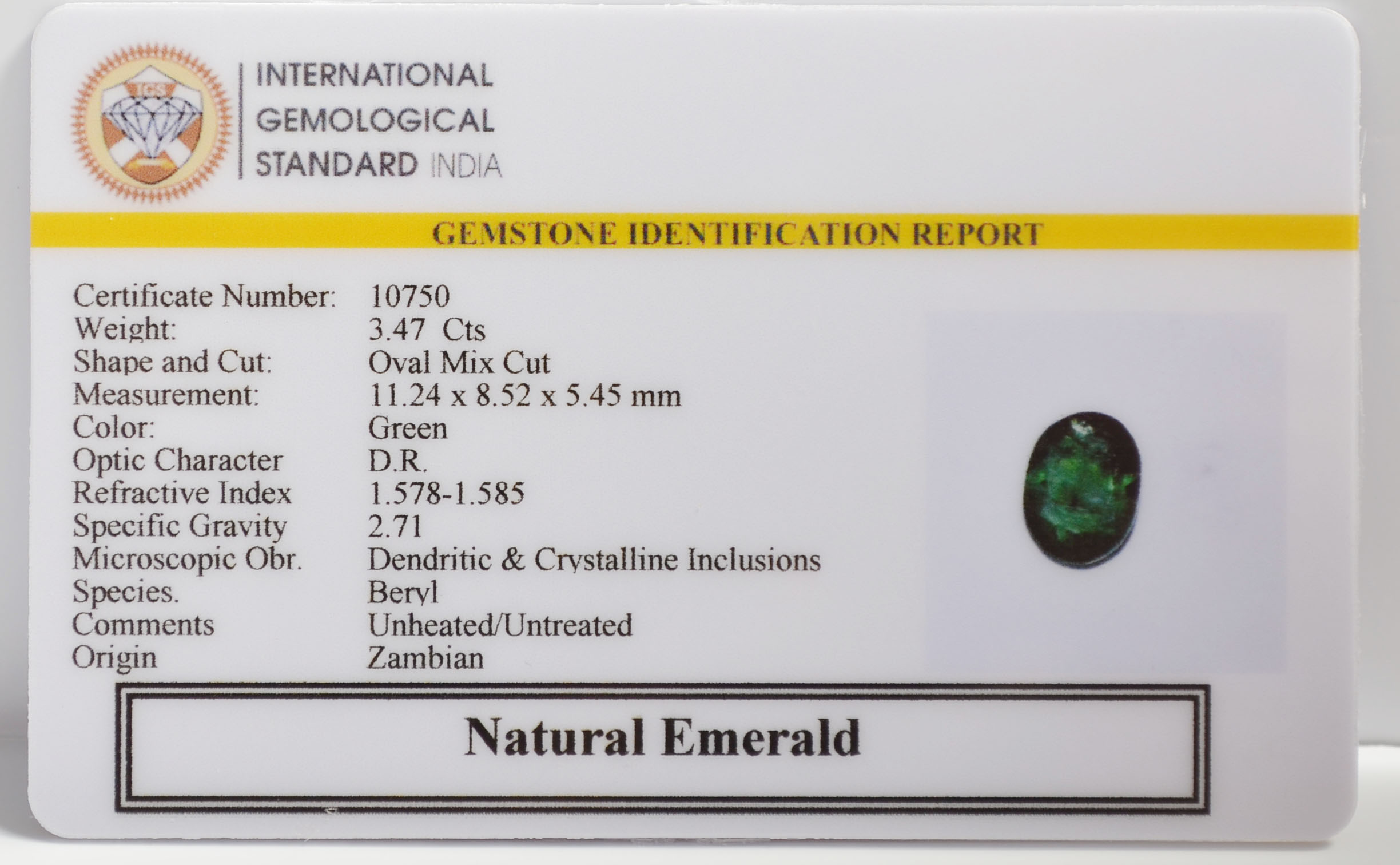 EMR22423 2 EMERALD 3.47 Ct.