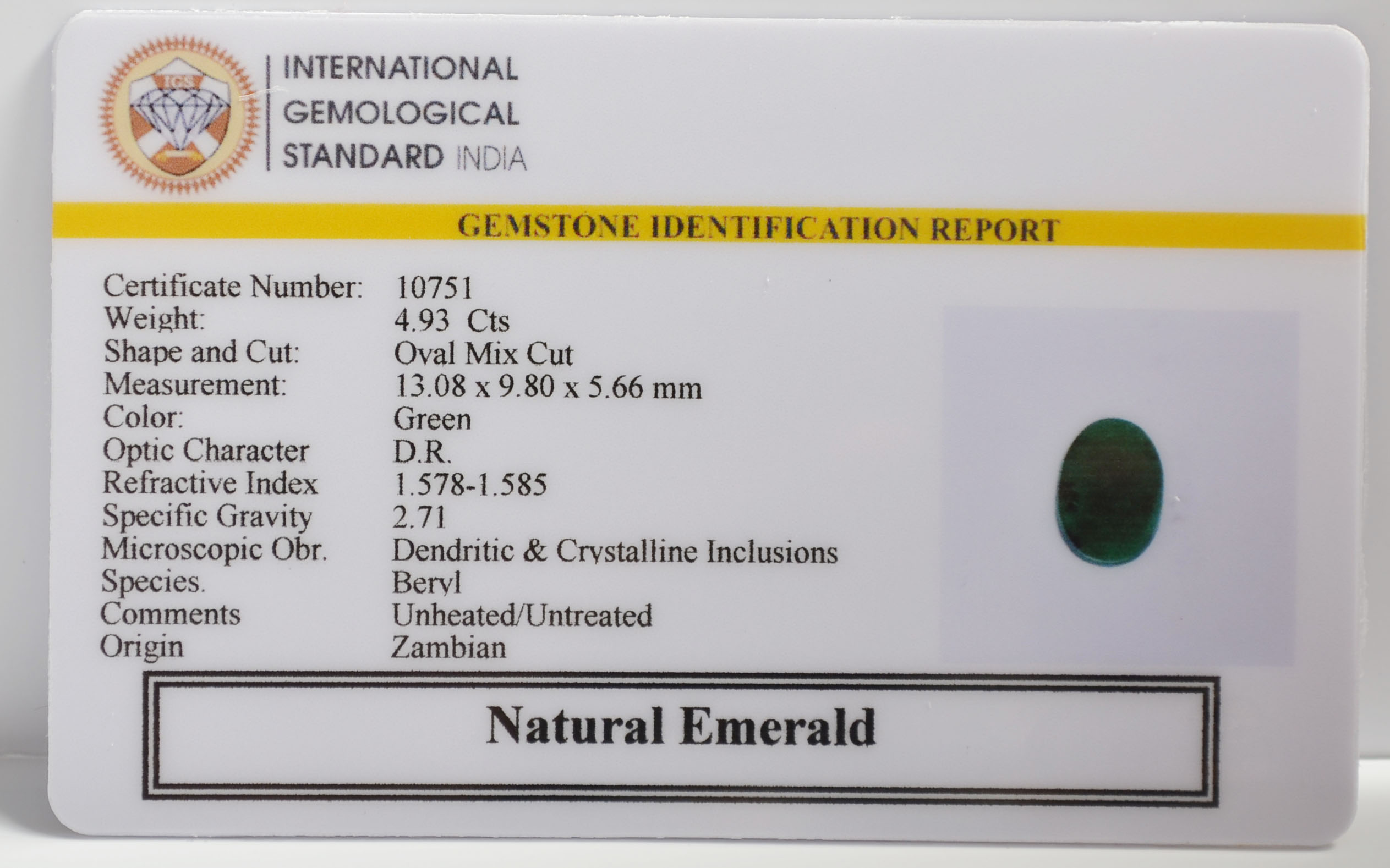 EMR22424 2 EMERALD 4.93 Ct.