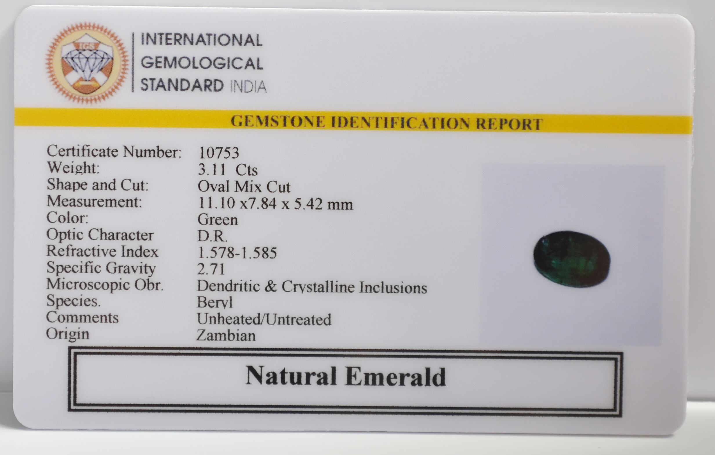 EMR22426 2 EMERALD 3.11 Ct.