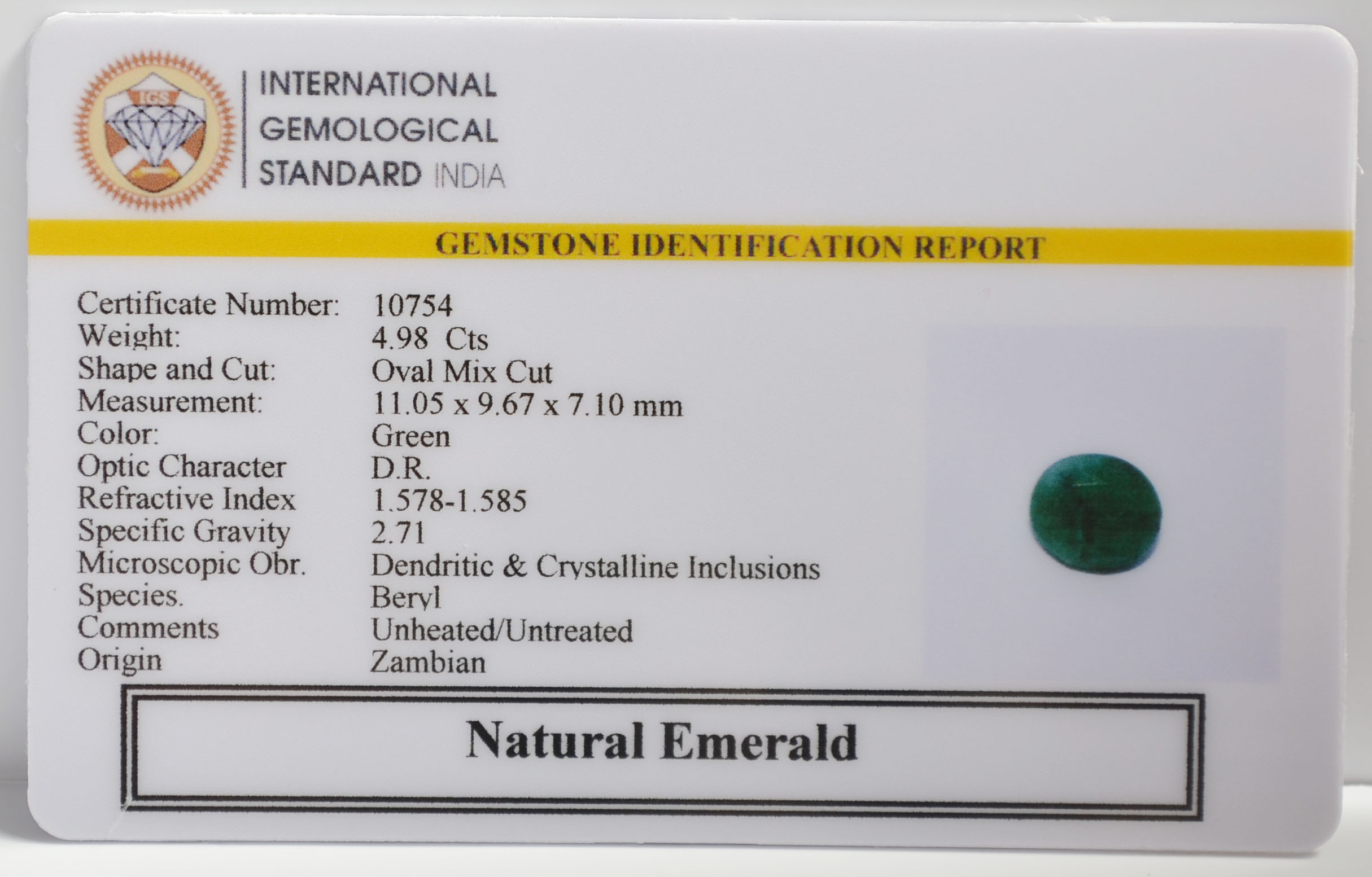EMR22427 2 EMERALD 4.98 Ct.