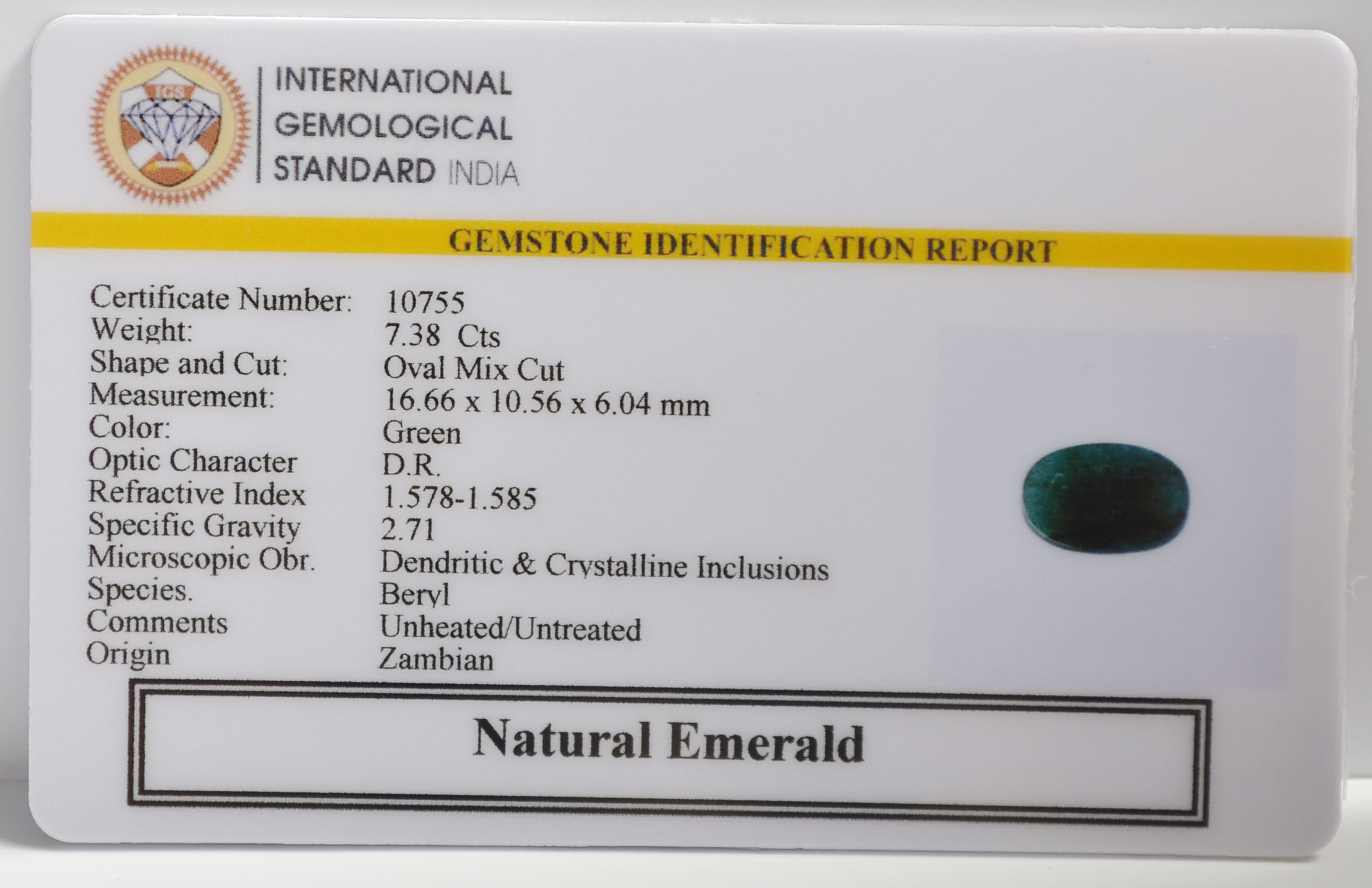 EMR22428 2 EMERALD 7.38 Ct.