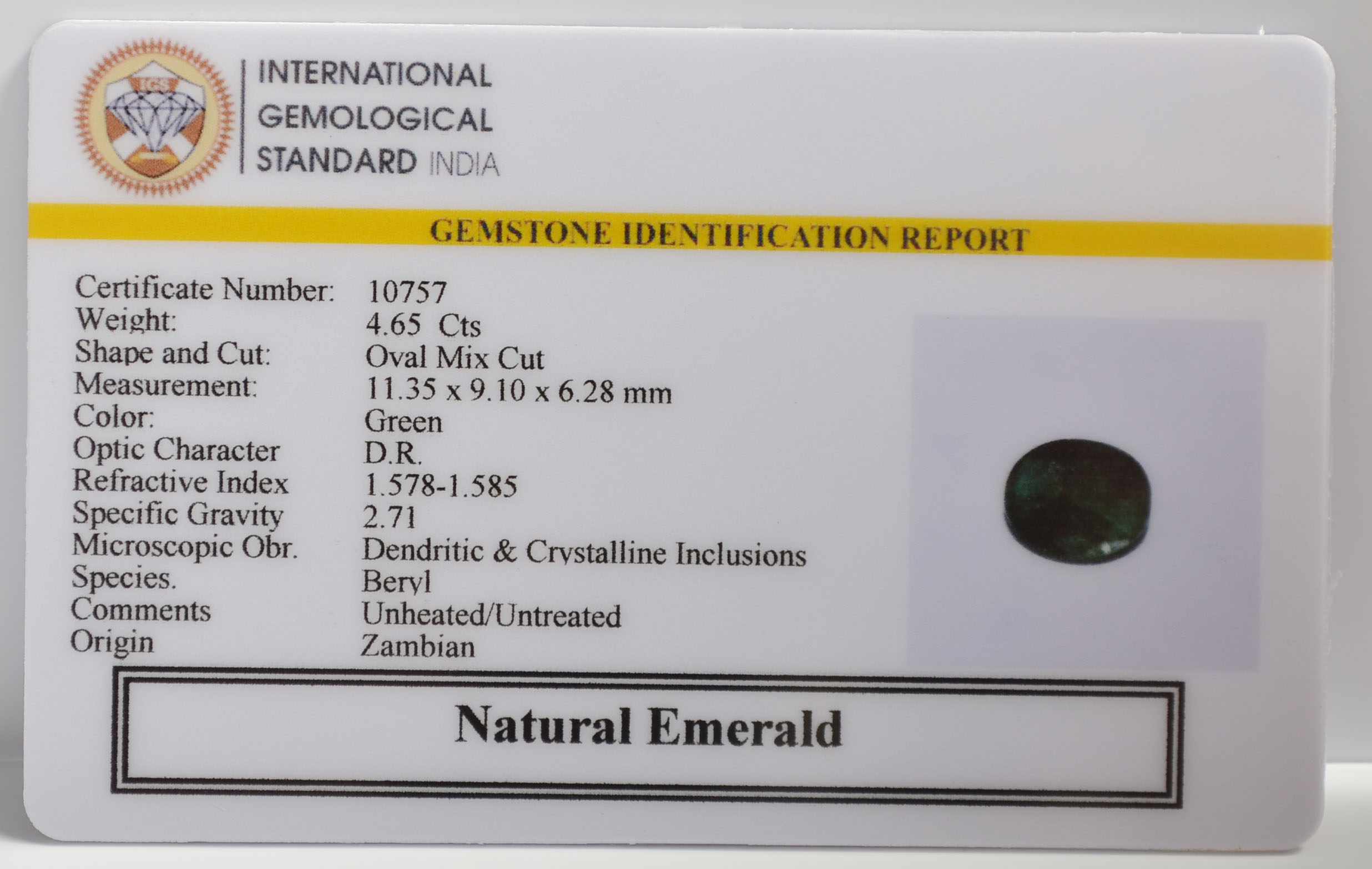 EMR22430 2 EMERALD 4.65 Ct.