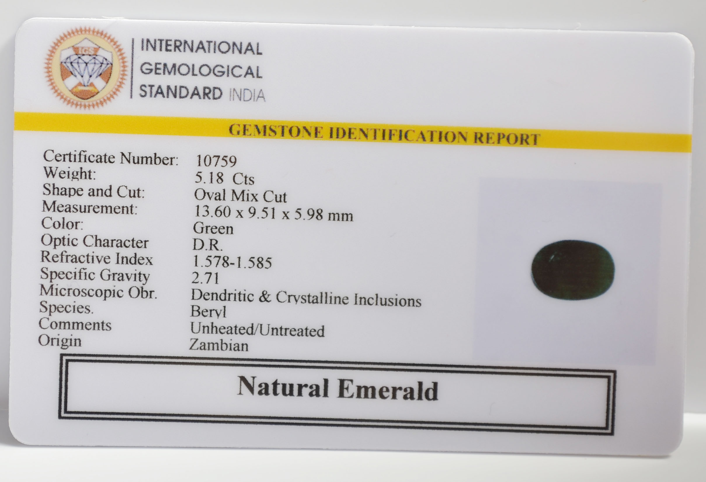 EMR22431 2 EMERALD 5.18 Ct.