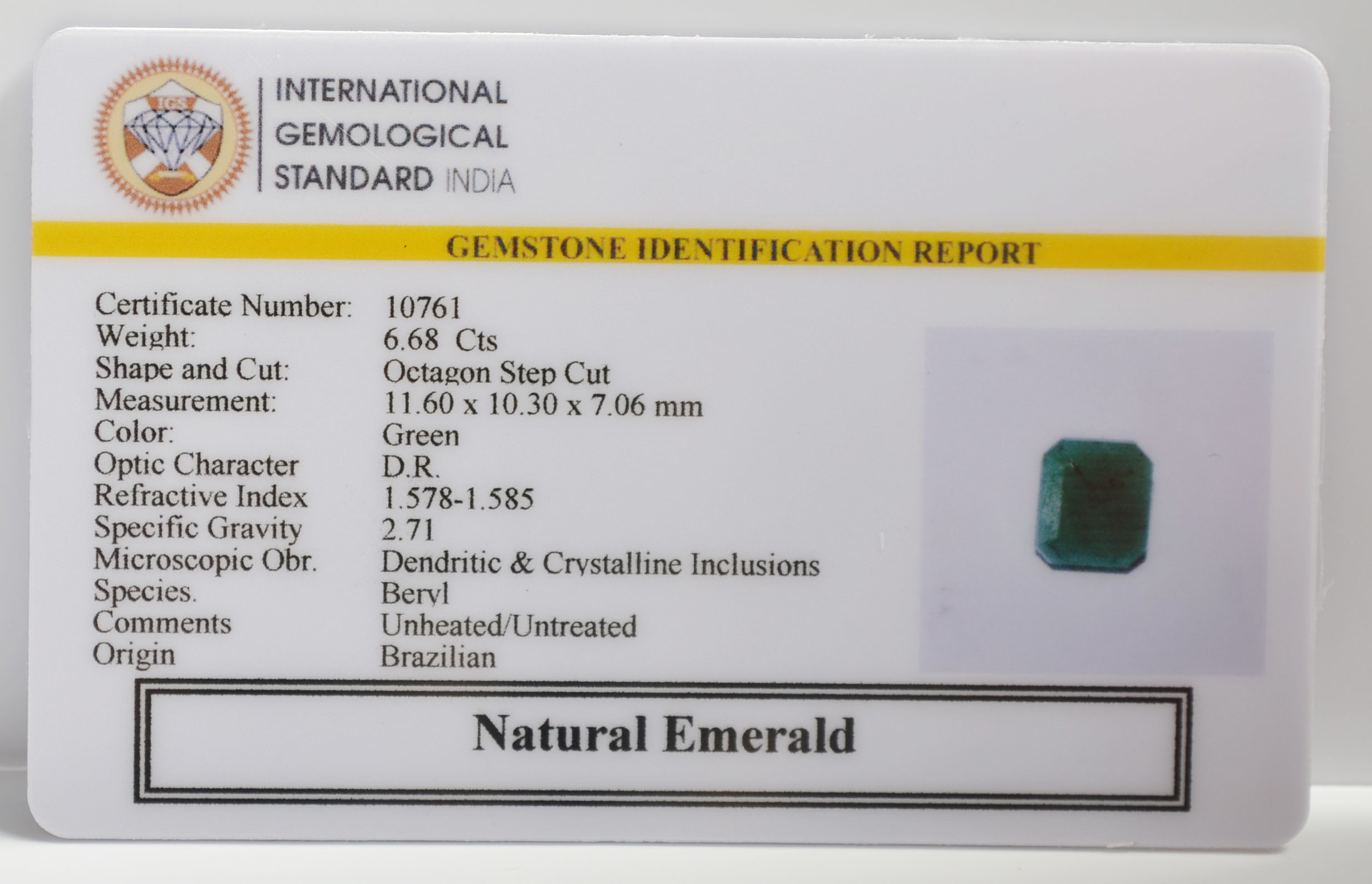 EMR22433 2 EMERALD 6.68 Ct.