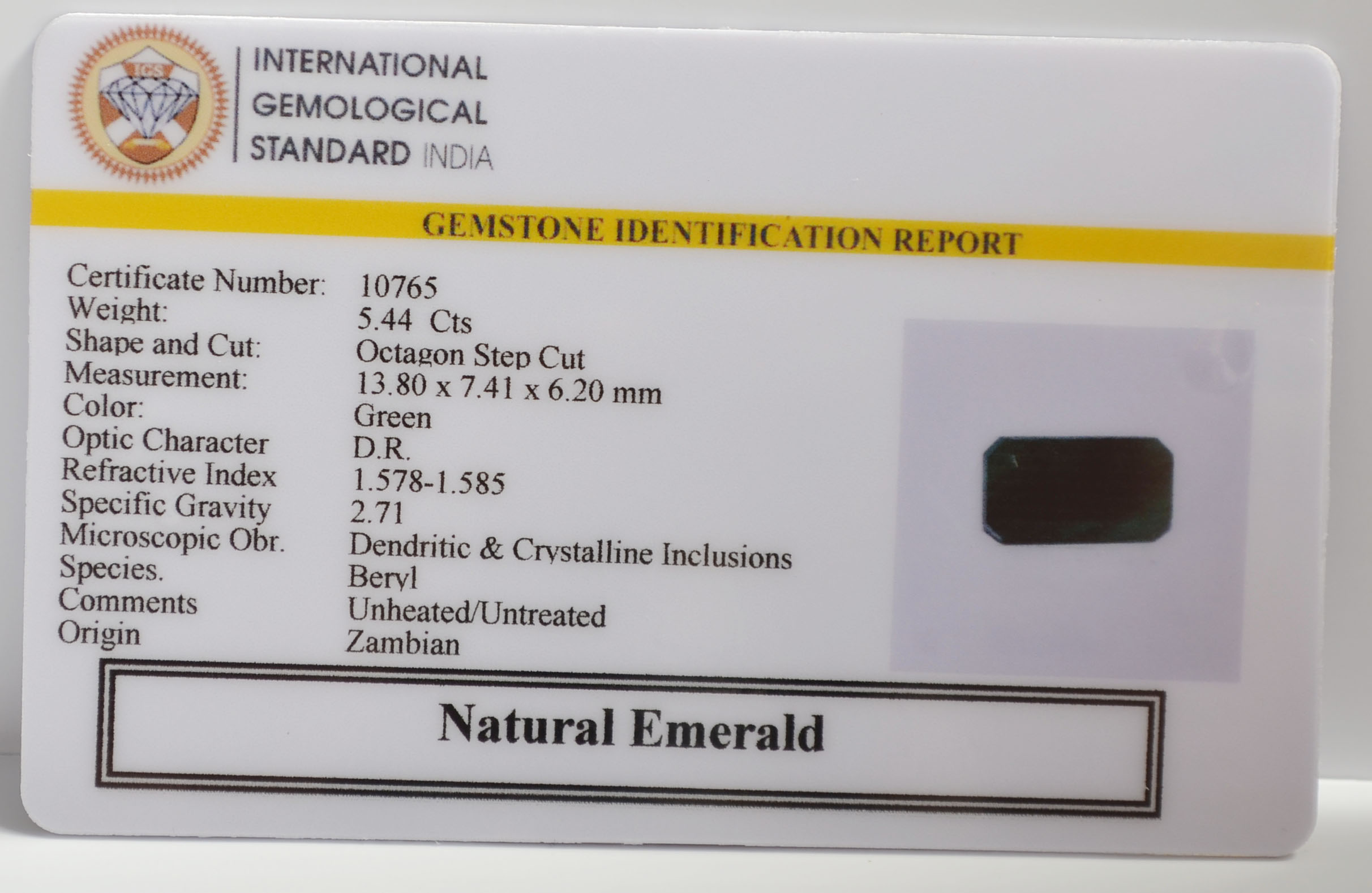 EMR22436 2 EMERALD 5.44 Ct.