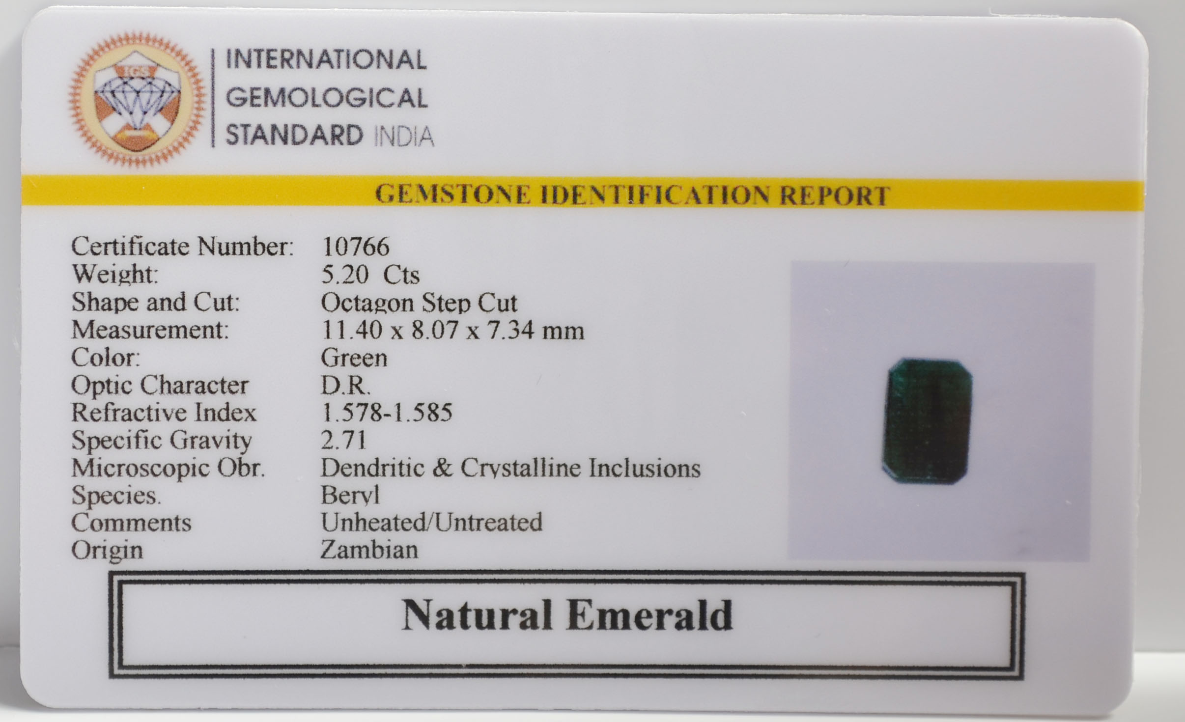 EMR22437 2 EMERALD 5.2 Ct.
