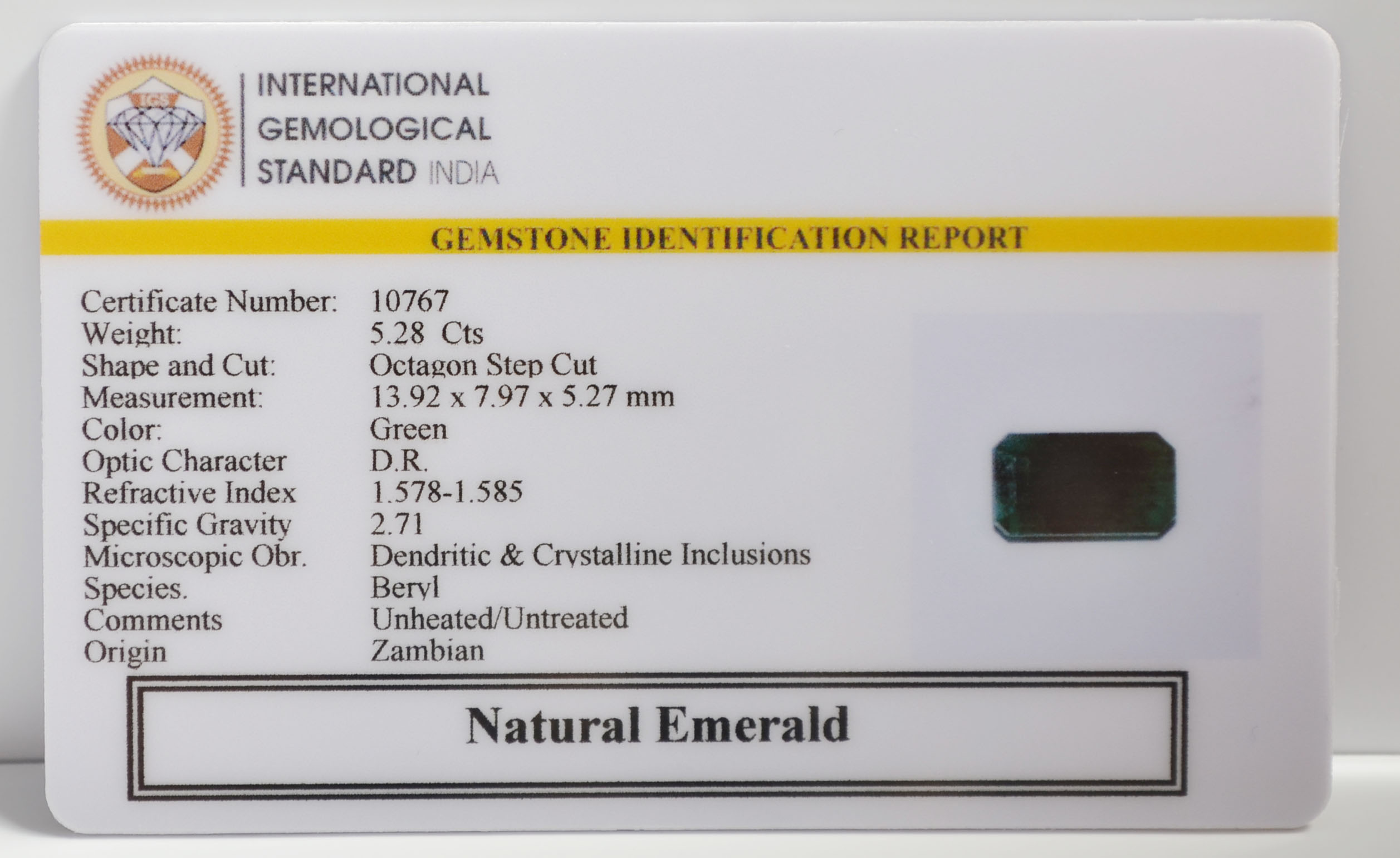 EMR22438 2 EMERALD 5.28 Ct.