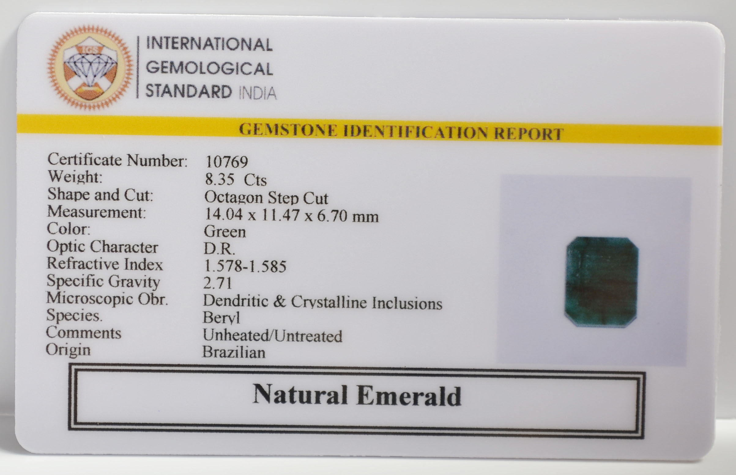 EMR22440 2 EMERALD 8.35 Ct.