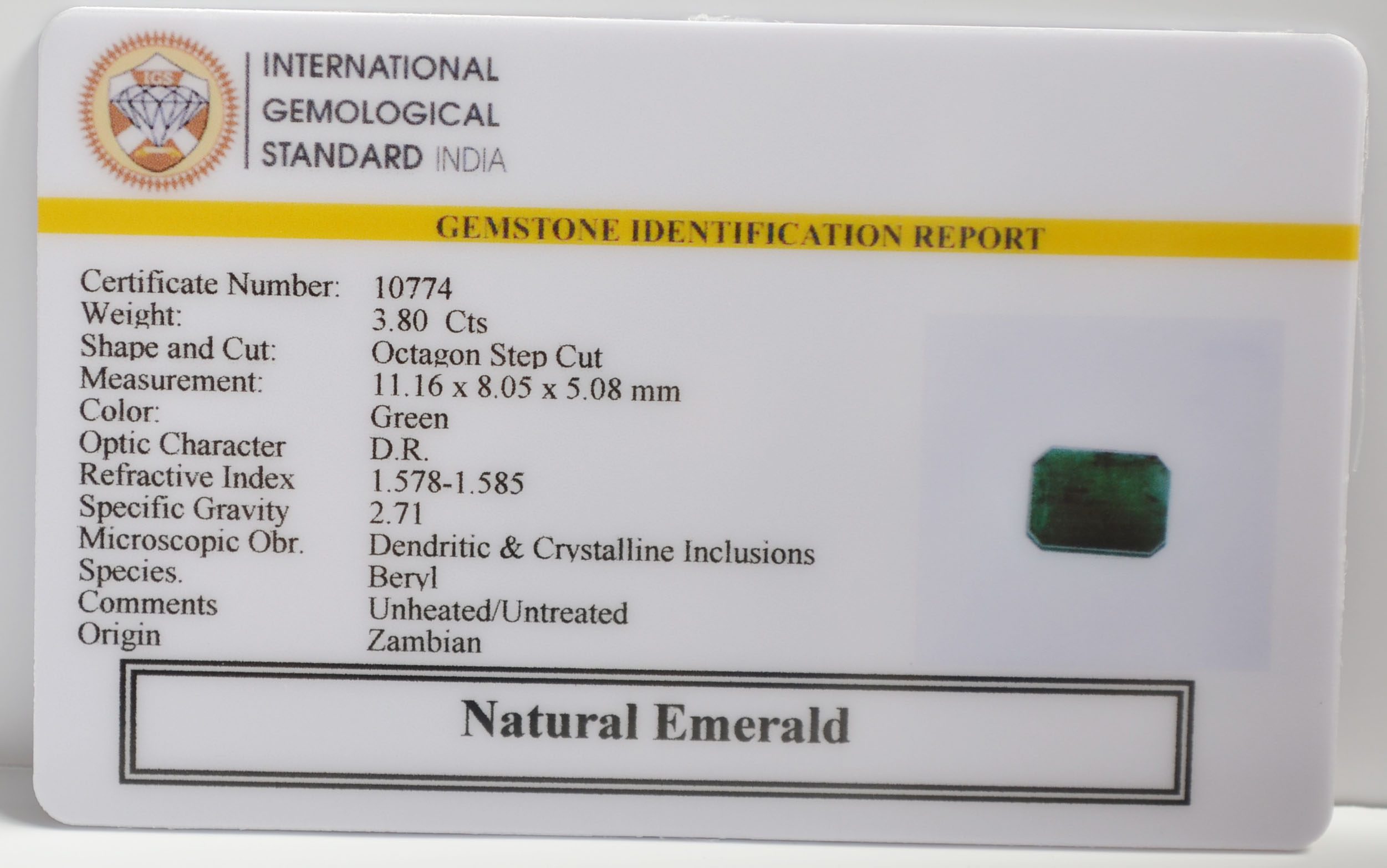 EMR22444 2 EMERALD 3.8 Ct.