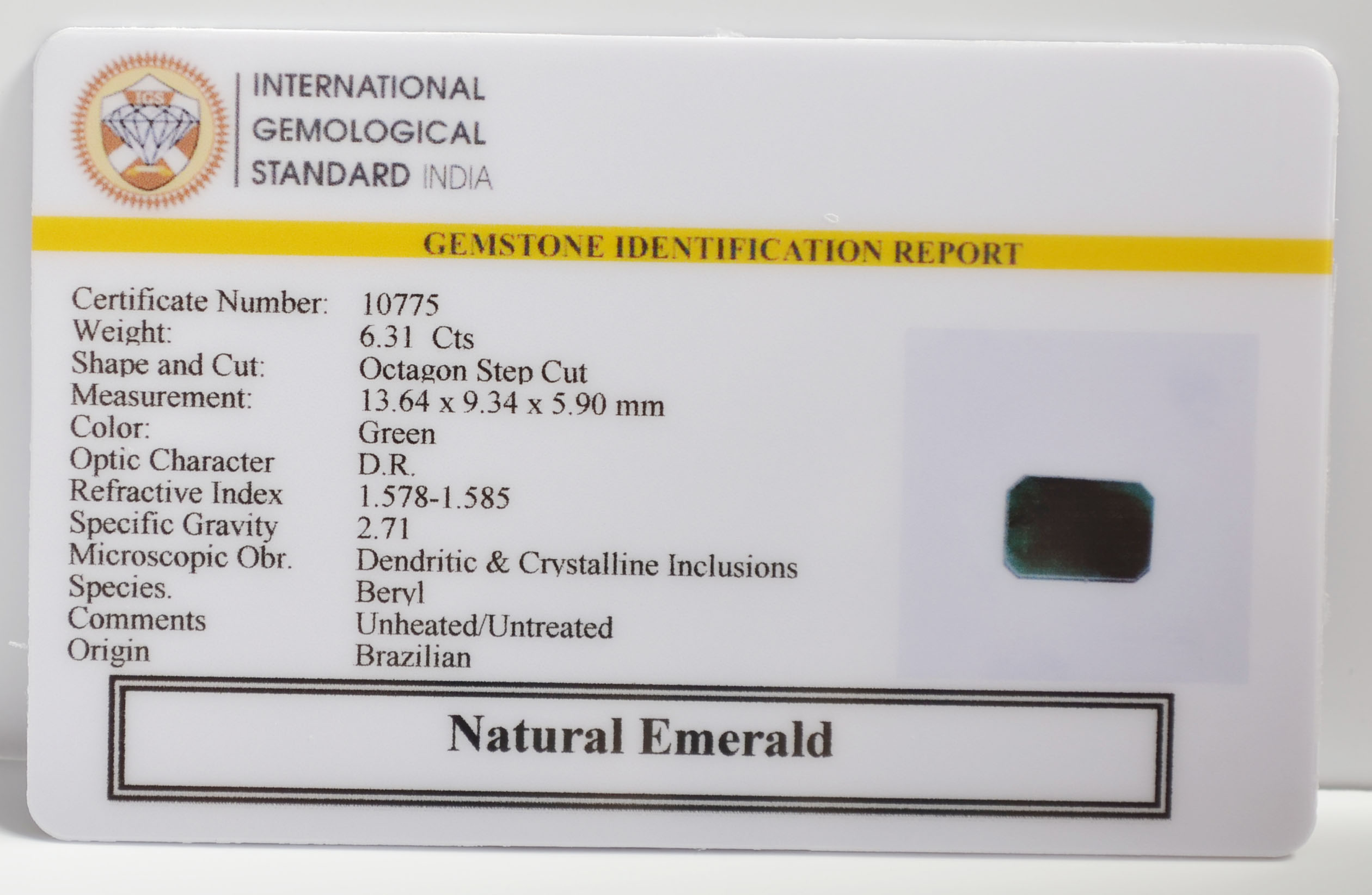 EMR22445 2 EMERALD 6.31 Ct.