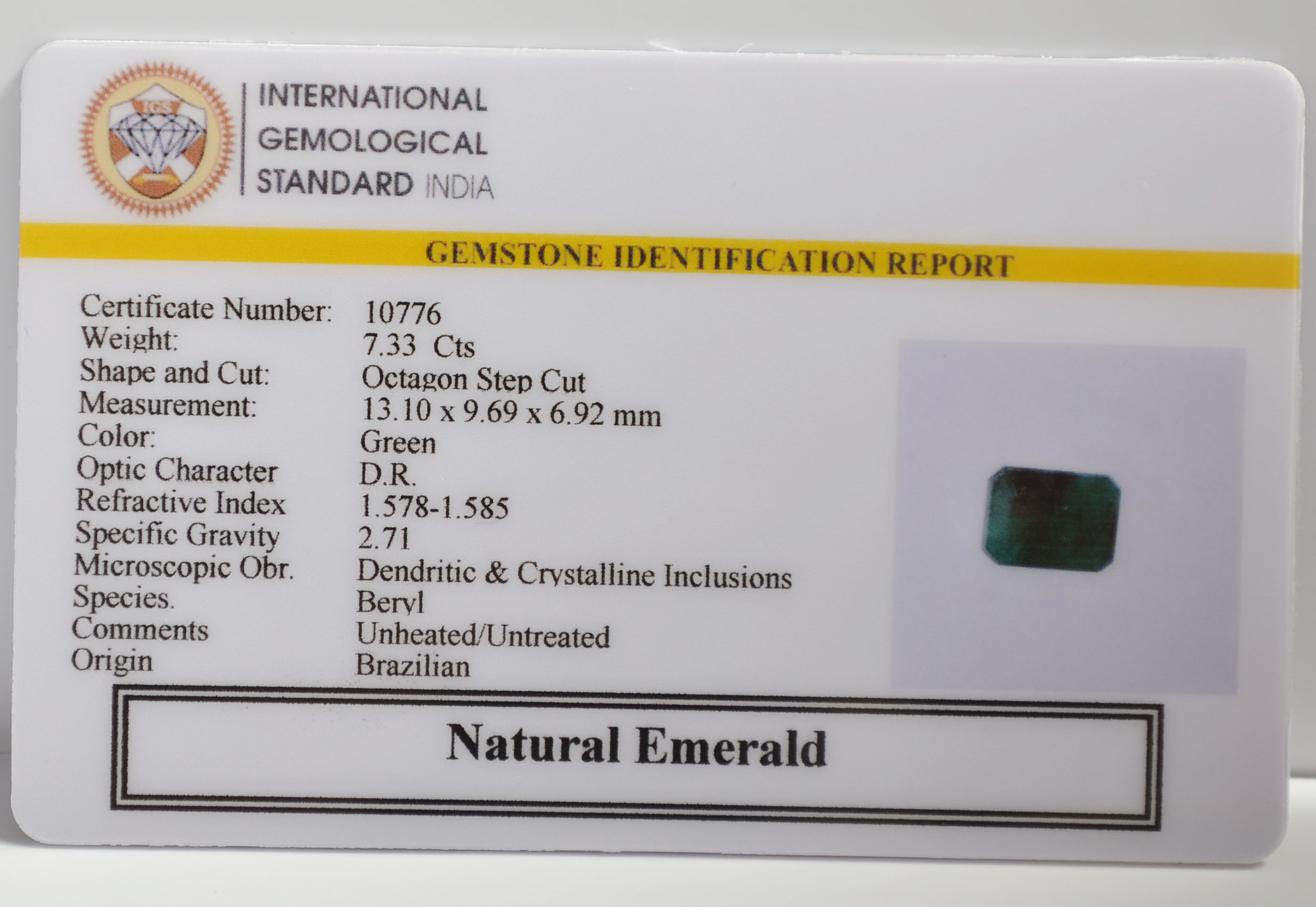 EMR22446 2 EMERALD 7.33 Ct.