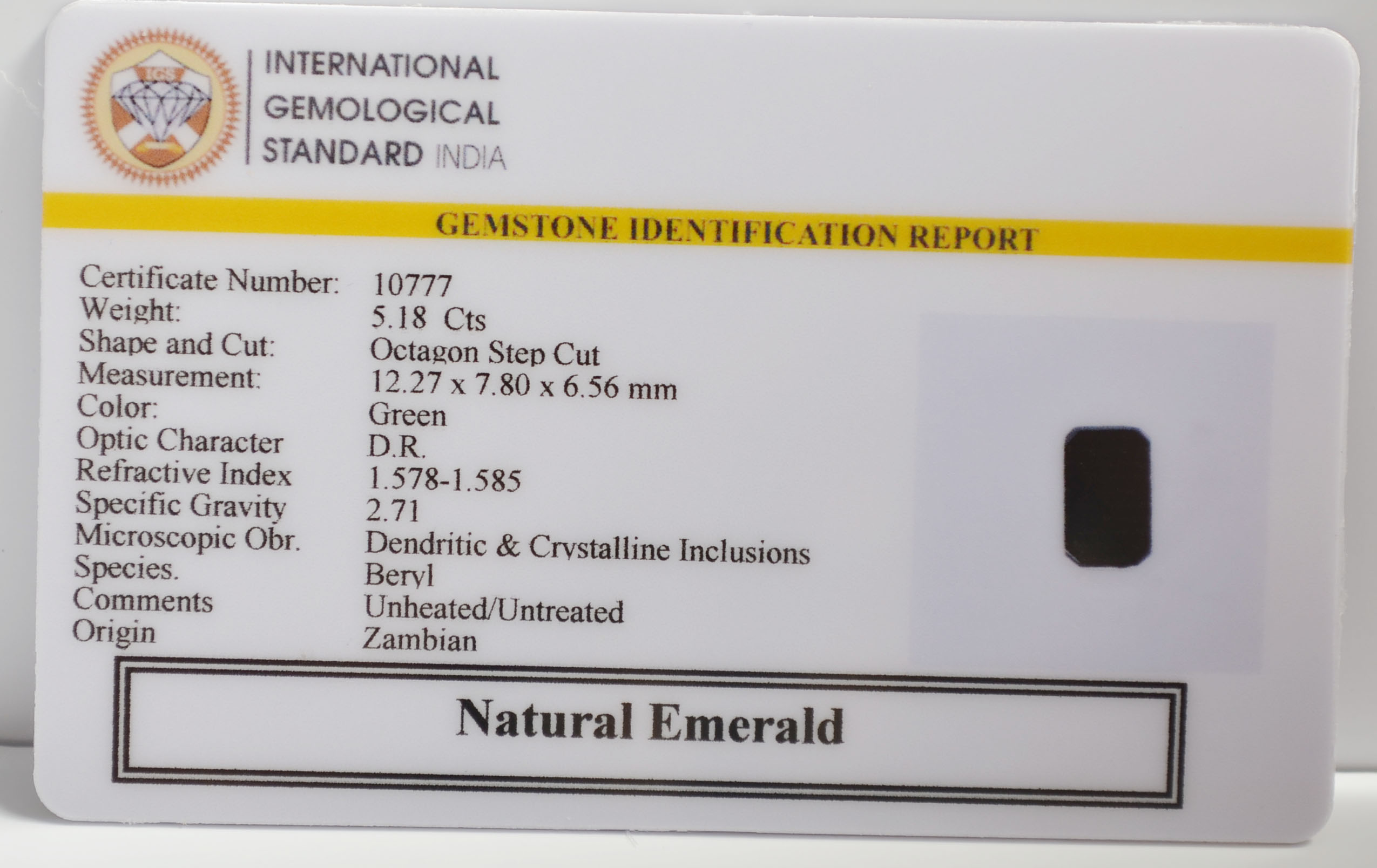 EMR22447 2 EMERALD 5.18 Ct.