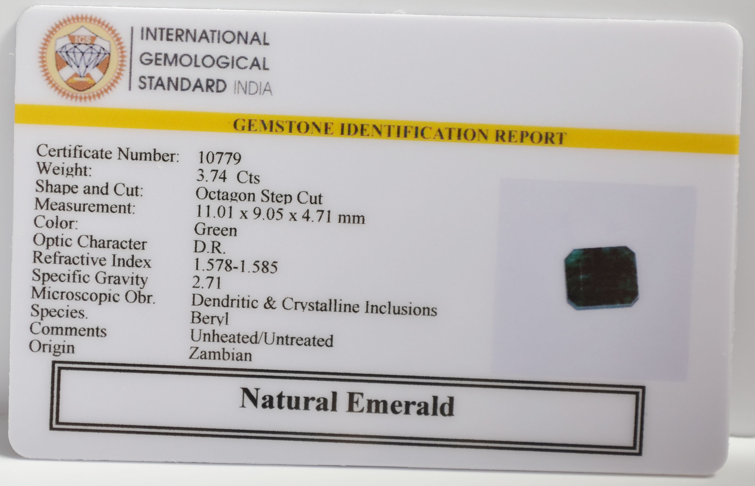 EMR22449 2 EMERALD 3.74 Ct.