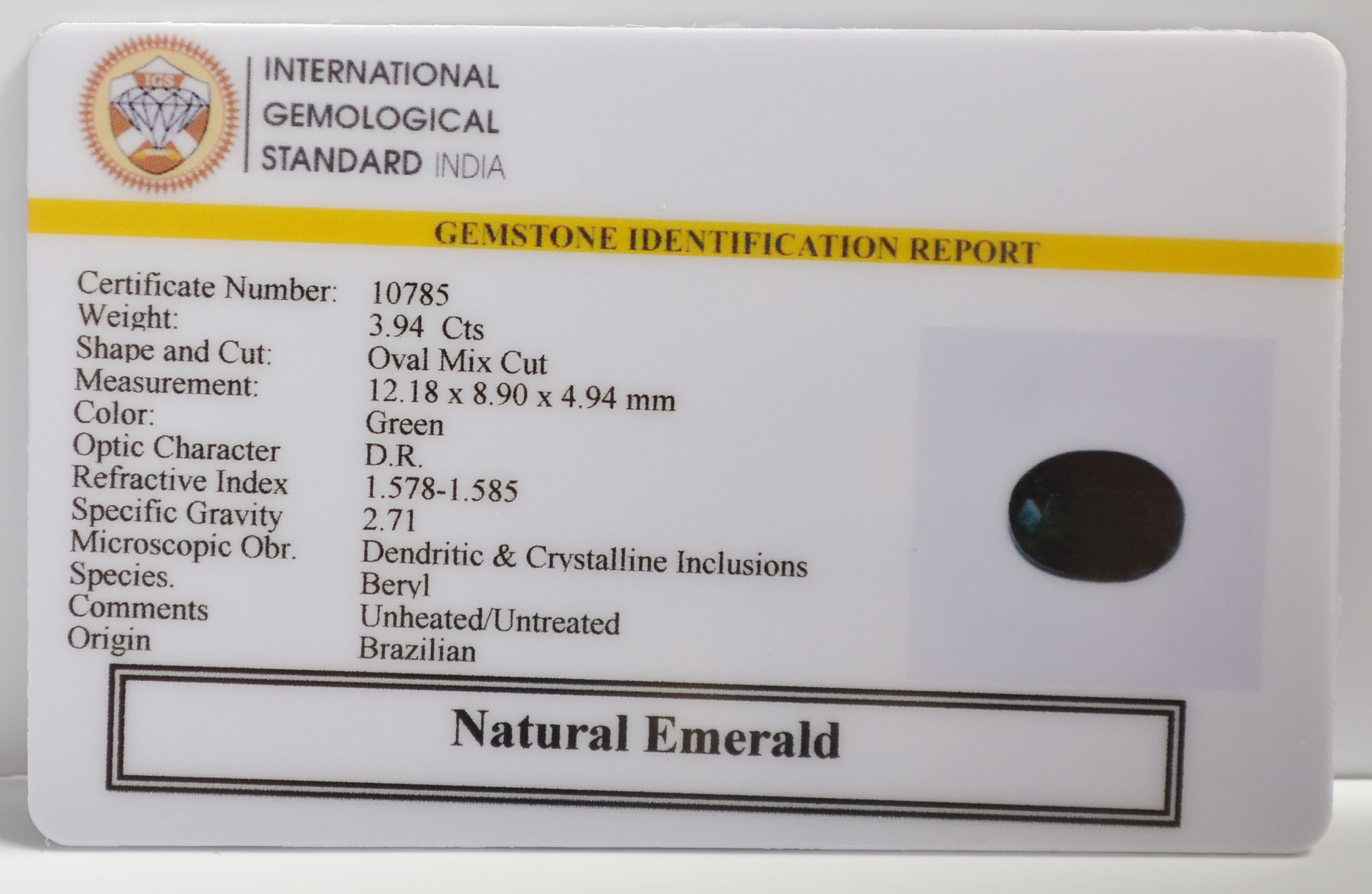 EMR22454 2 EMERALD 3.94 Ct.