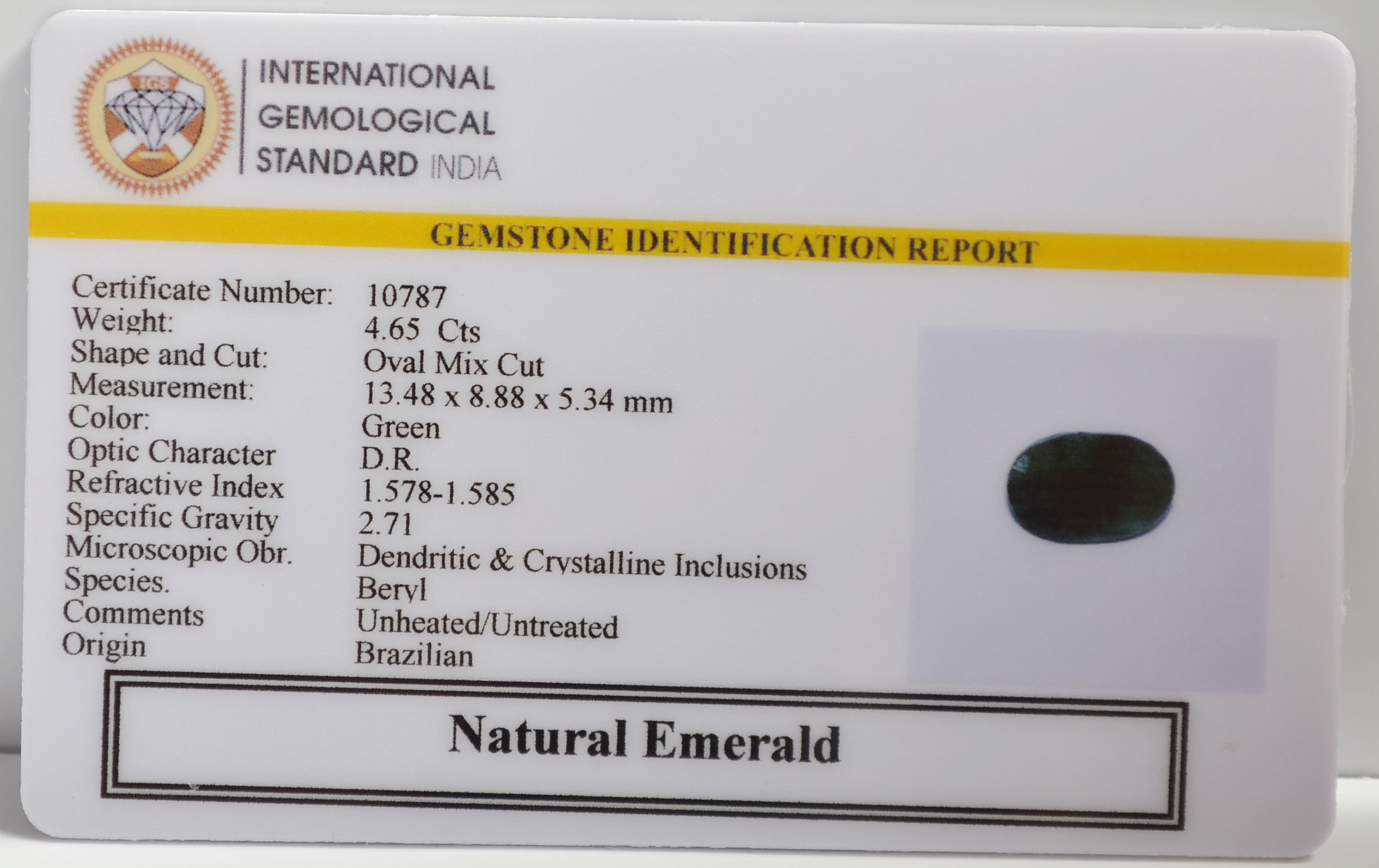 EMR22455 2 EMERALD 4.65 Ct.