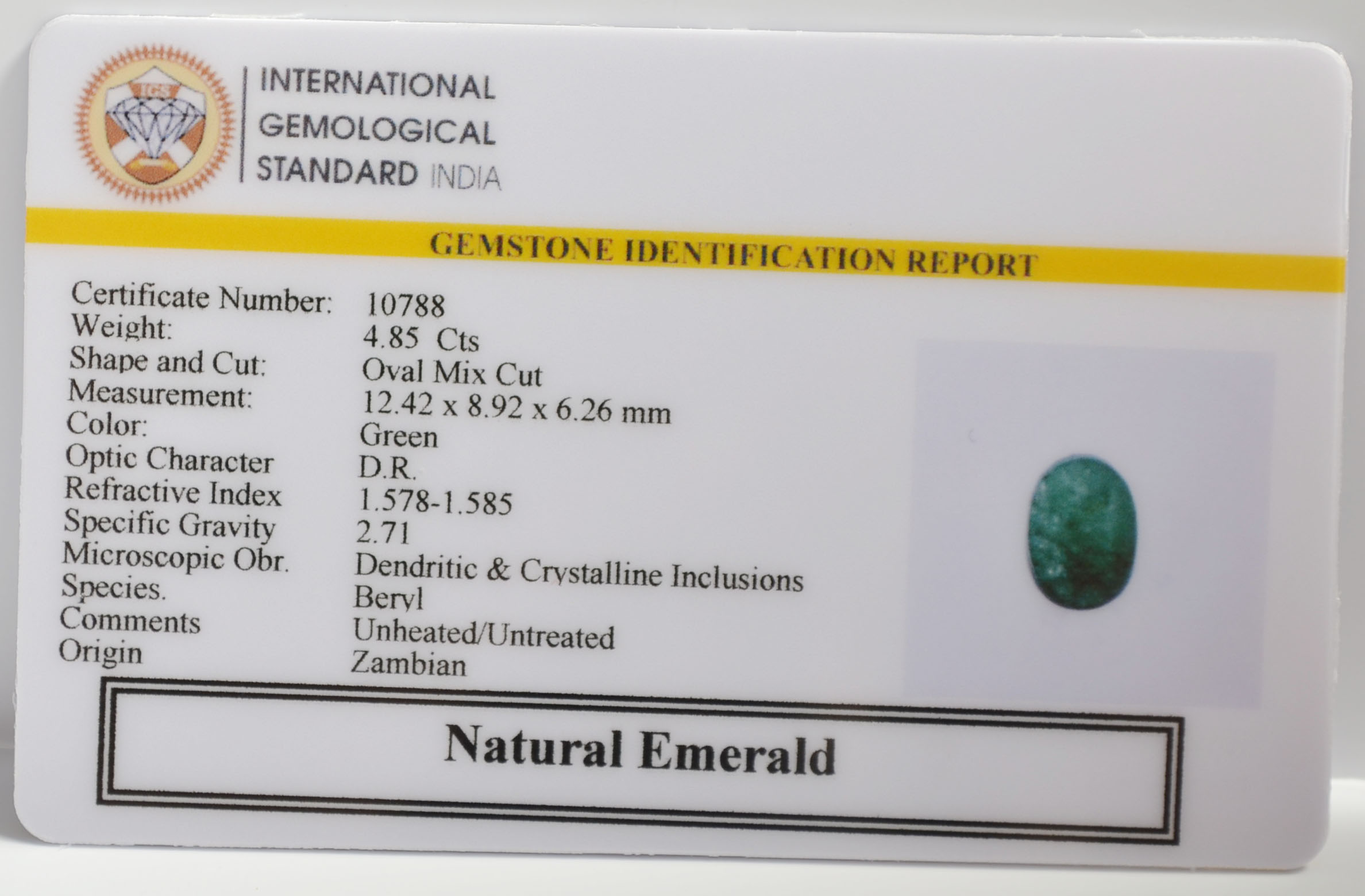 EMR22456 2 EMERALD 4.85 Ct.