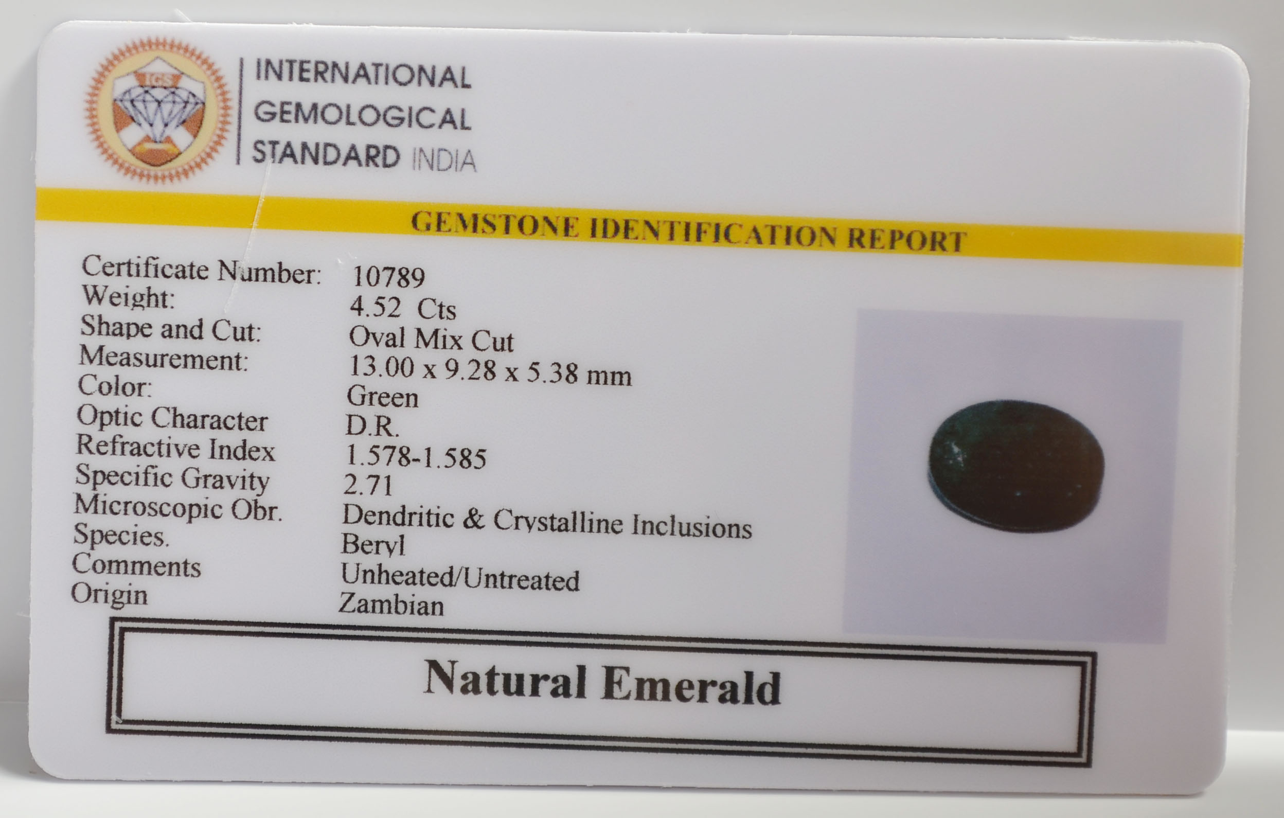 EMR22457 2 EMERALD 4.52 Ct.