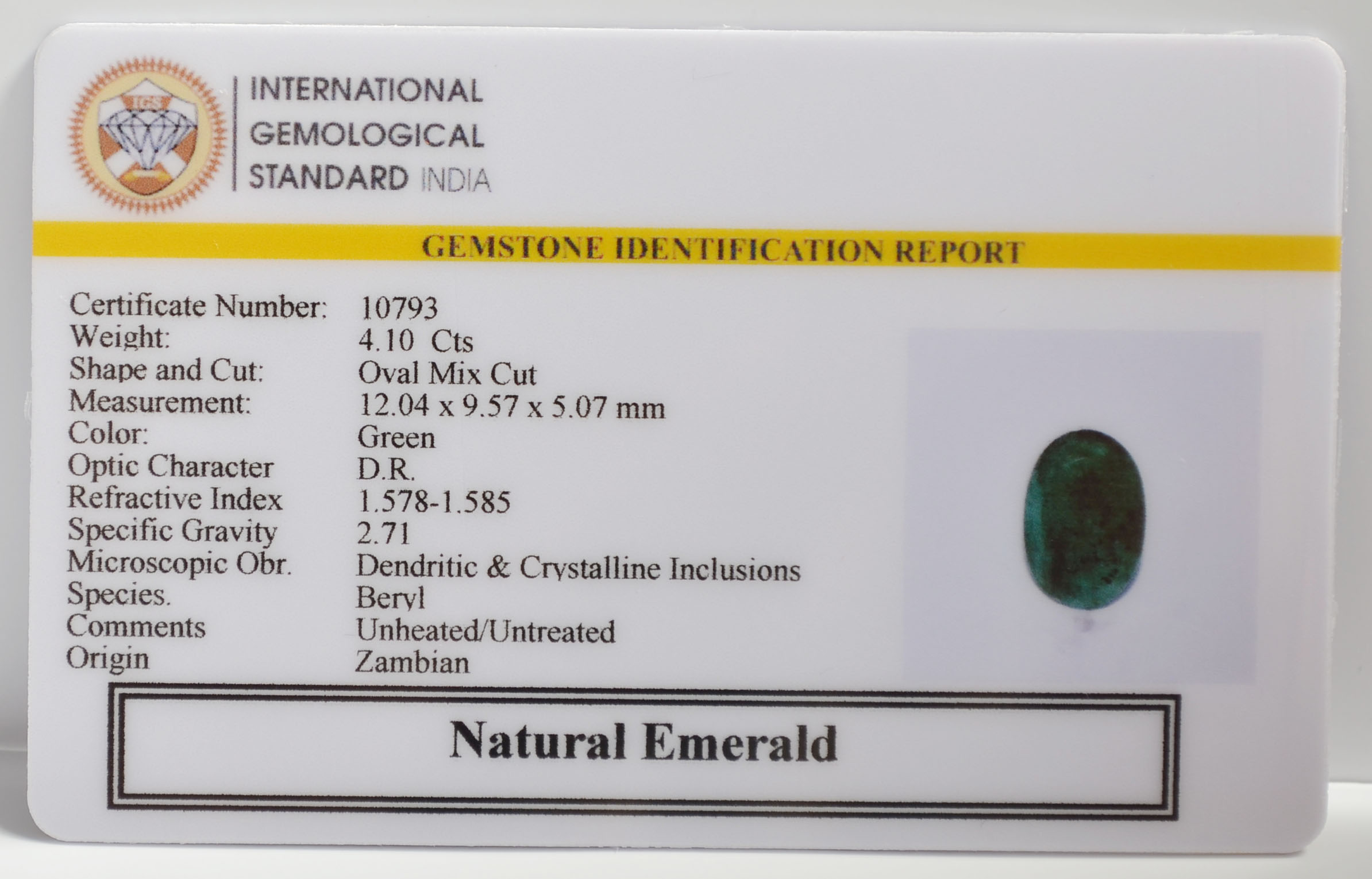 EMR22459 2 EMERALD 4.1 Ct.
