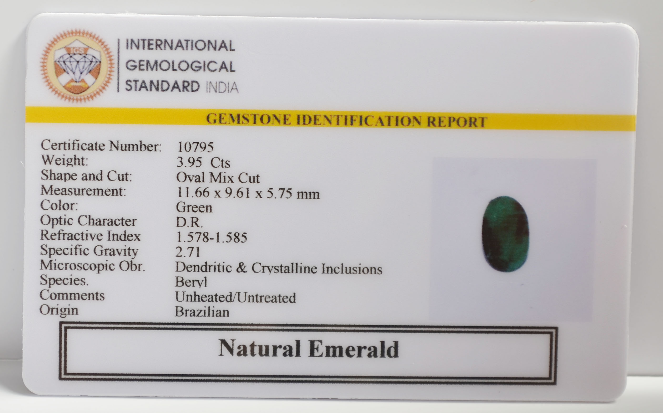 EMR22461 2 EMERALD 3.95 Ct.