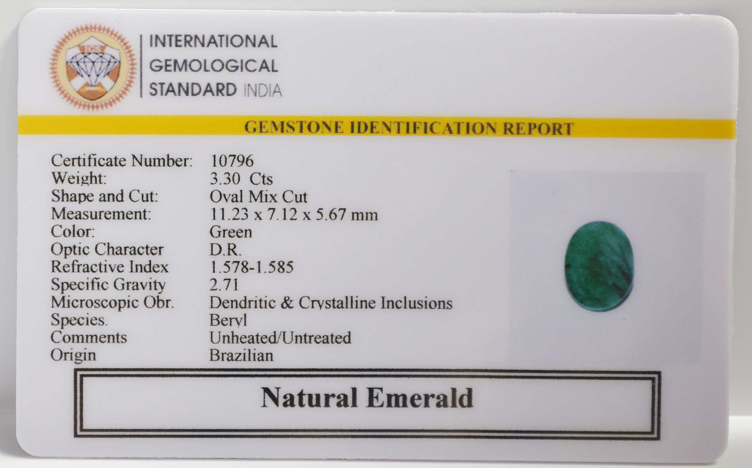 EMR22462 2 EMERALD 3.3 Ct.
