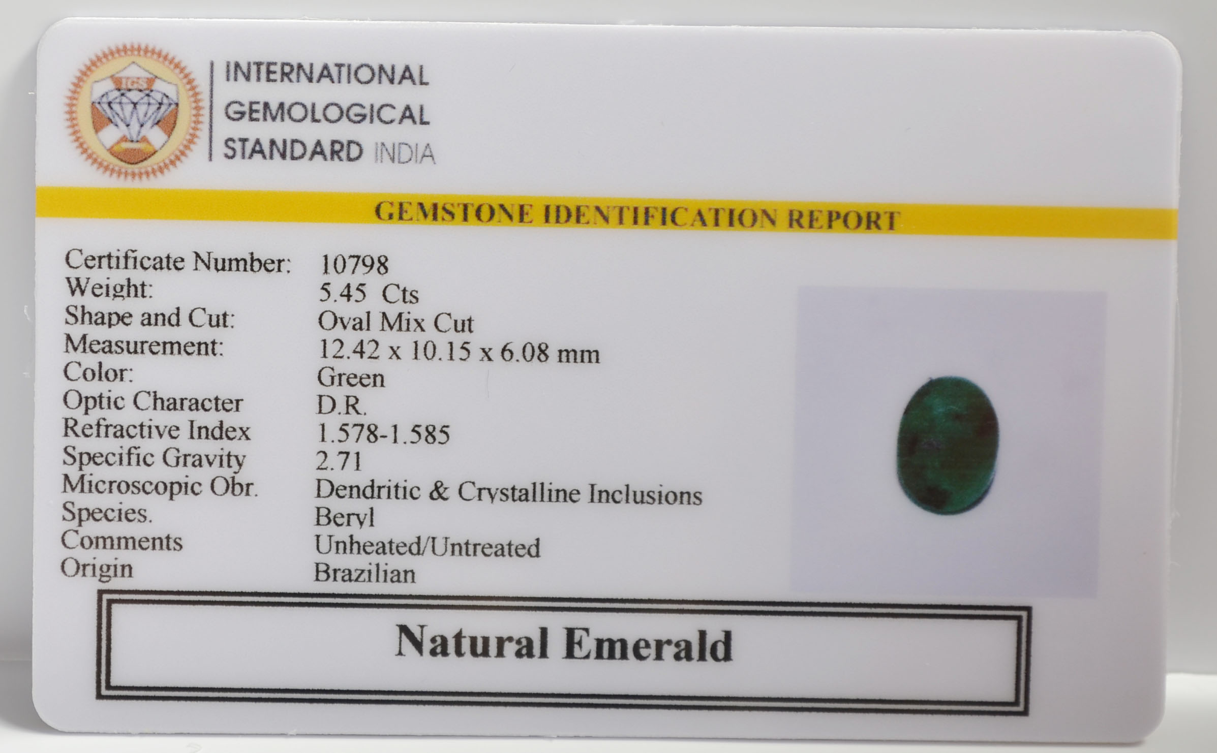 EMR22464 2 EMERALD 5.45 Ct.