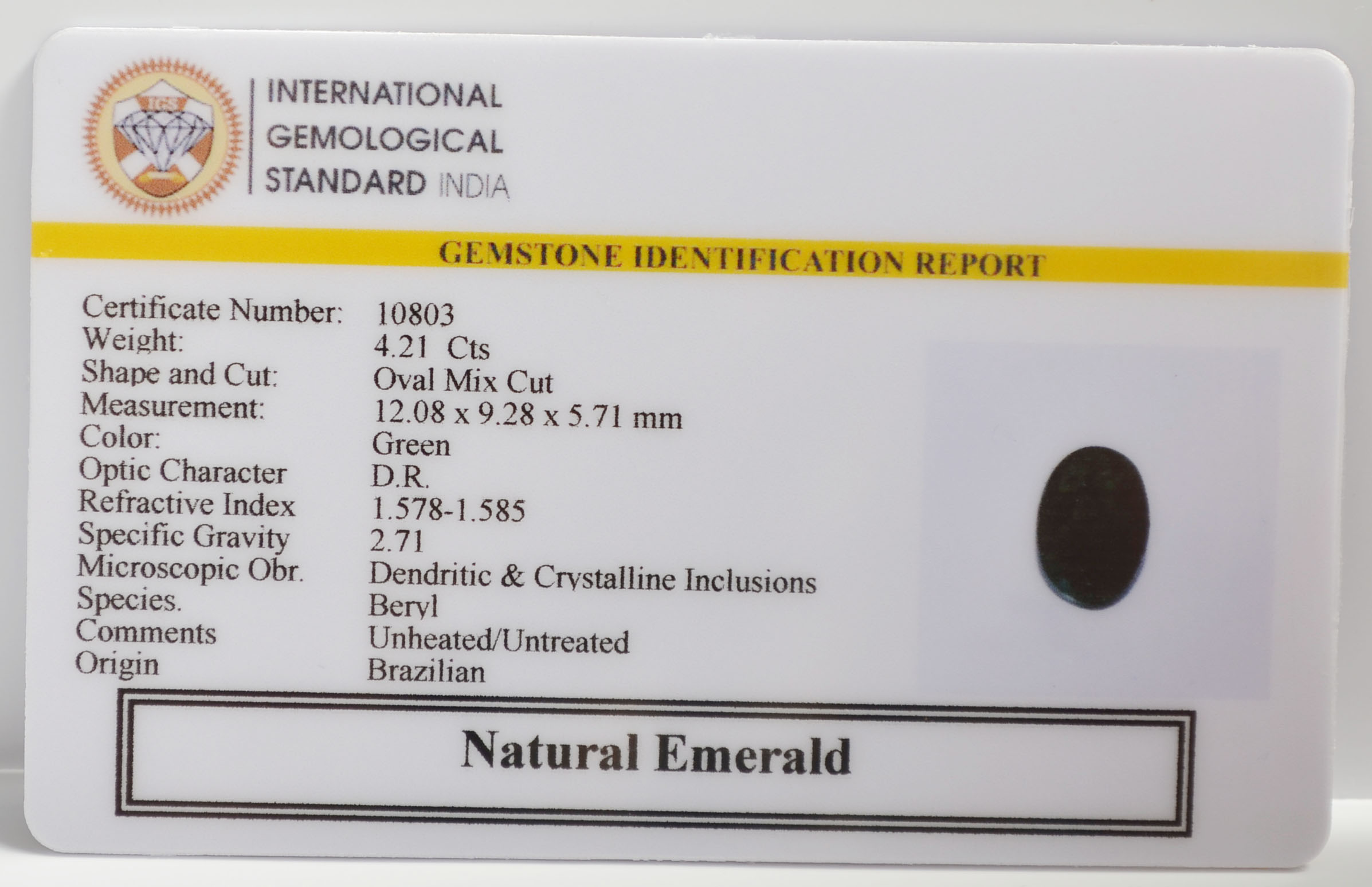 EMR22468 2 EMERALD 4.21 Ct.