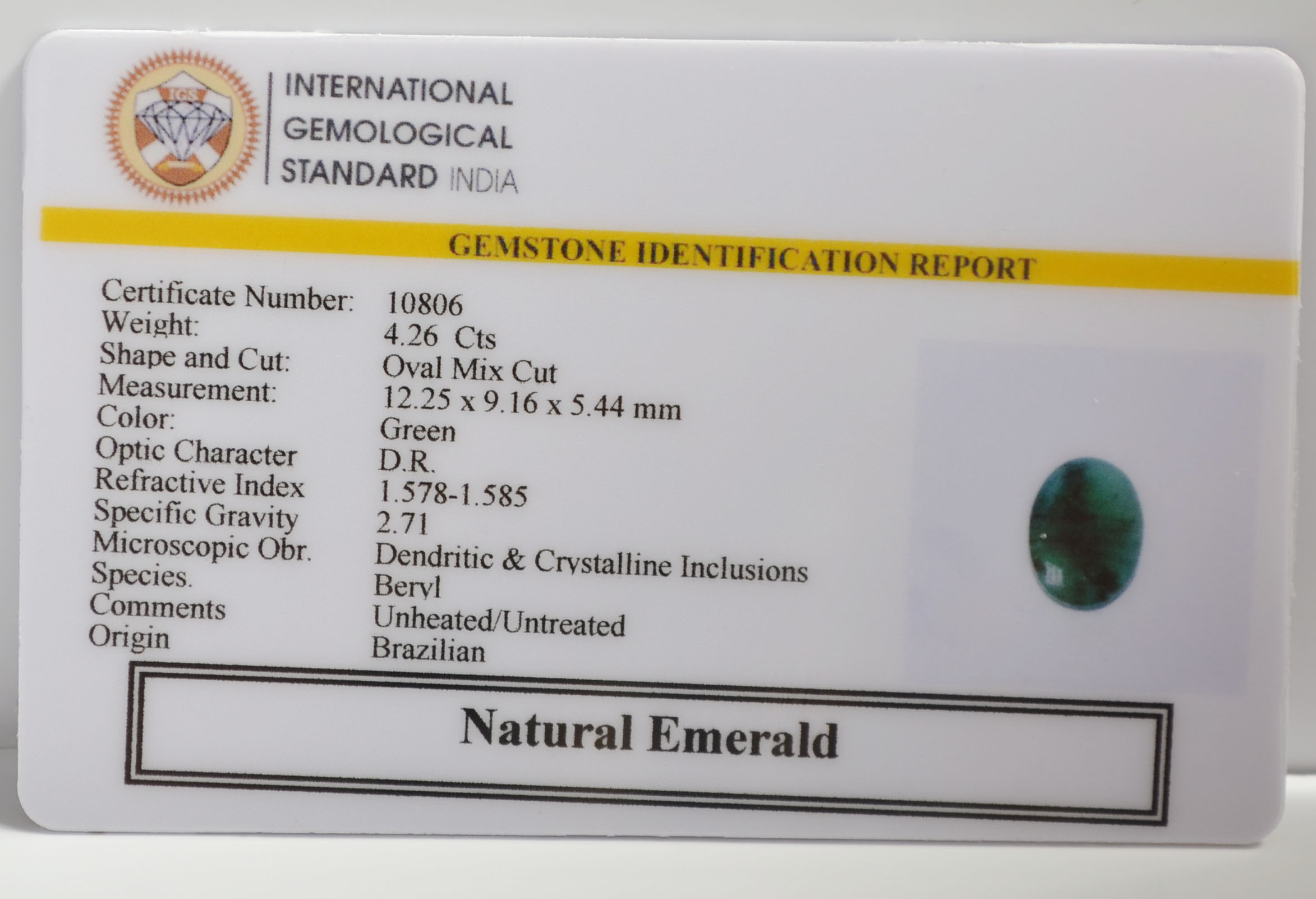 EMR22470 2 EMERALD 4.26 Ct.