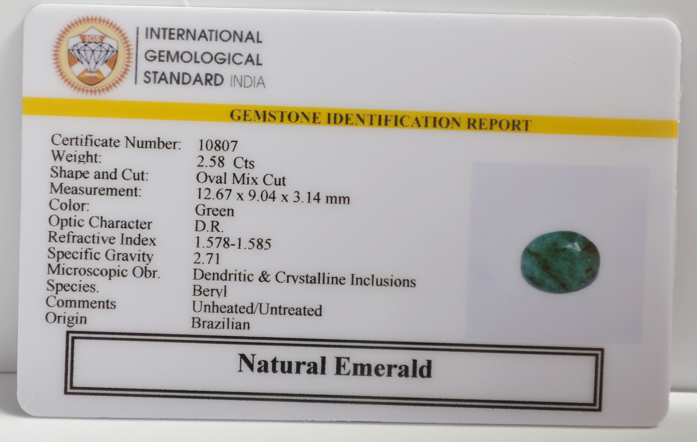 EMR22471 2 EMERALD 2.58 Ct.