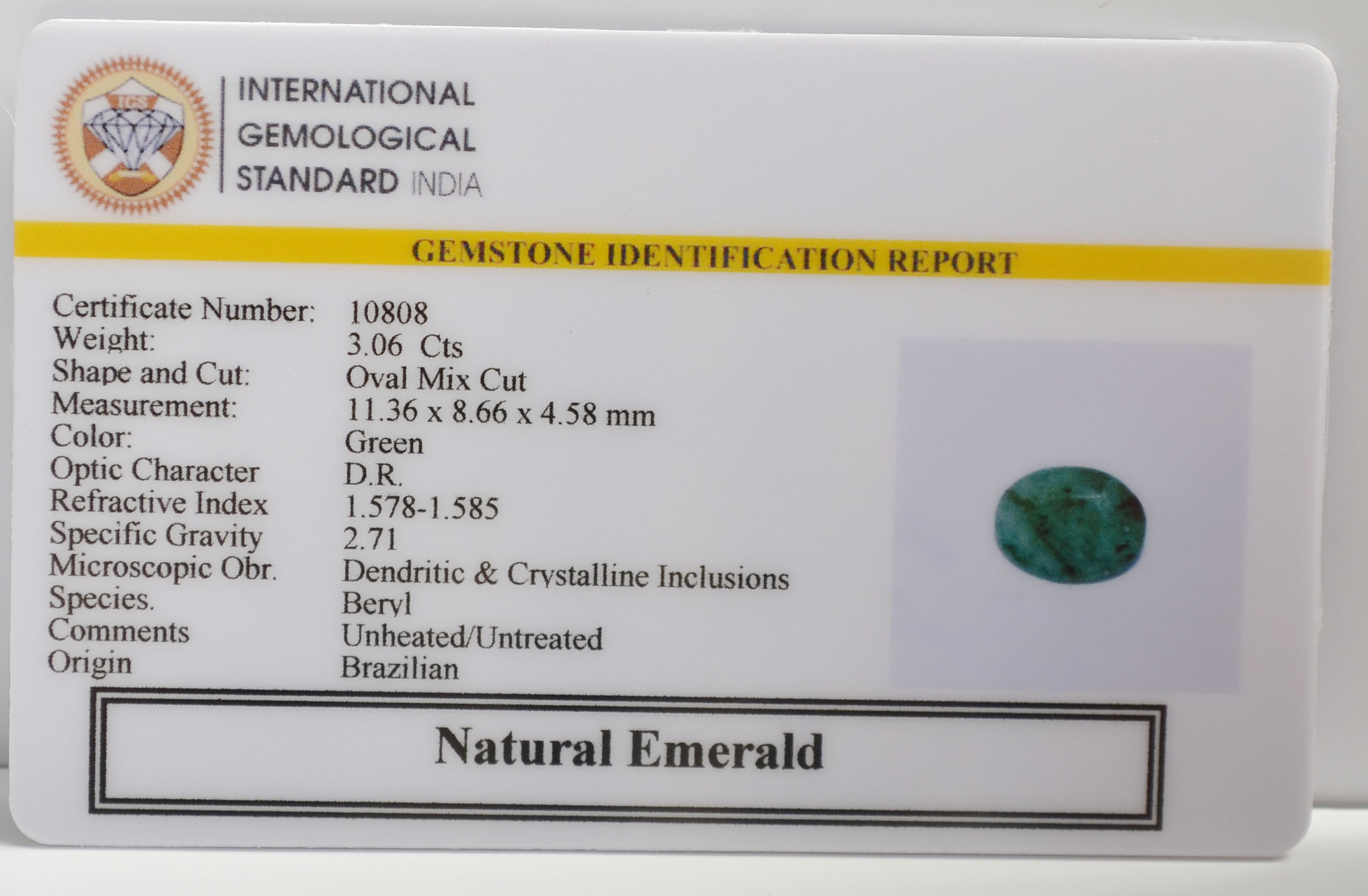EMR22472 2 EMERALD 3.06 Ct.