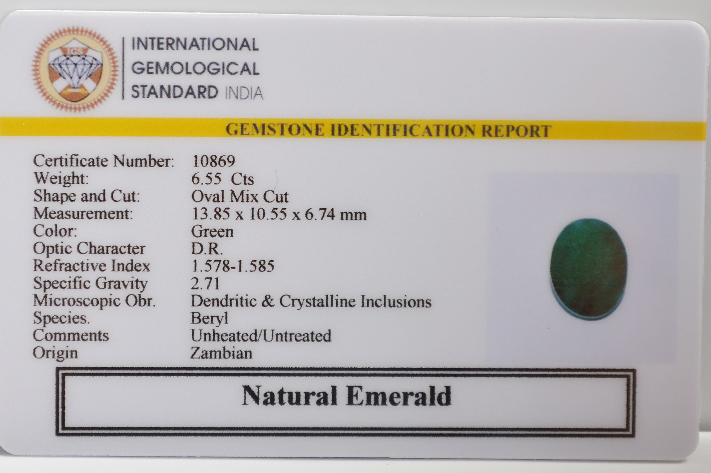 EMR22476 2 EMERALD 6.55 Ct.