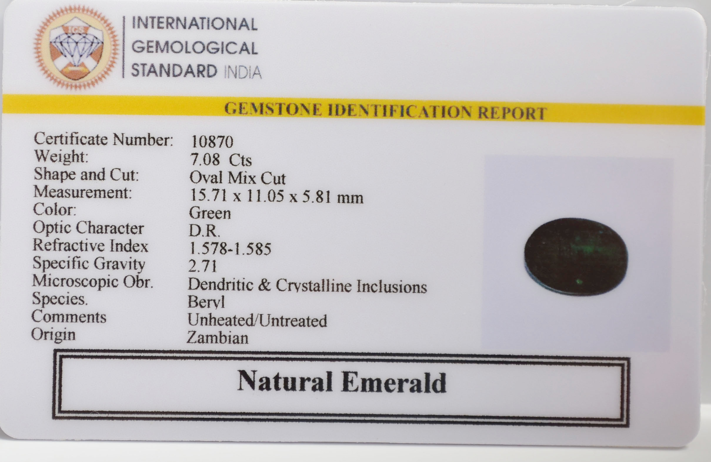 EMR22477 2 EMERALD 7.08 Ct.
