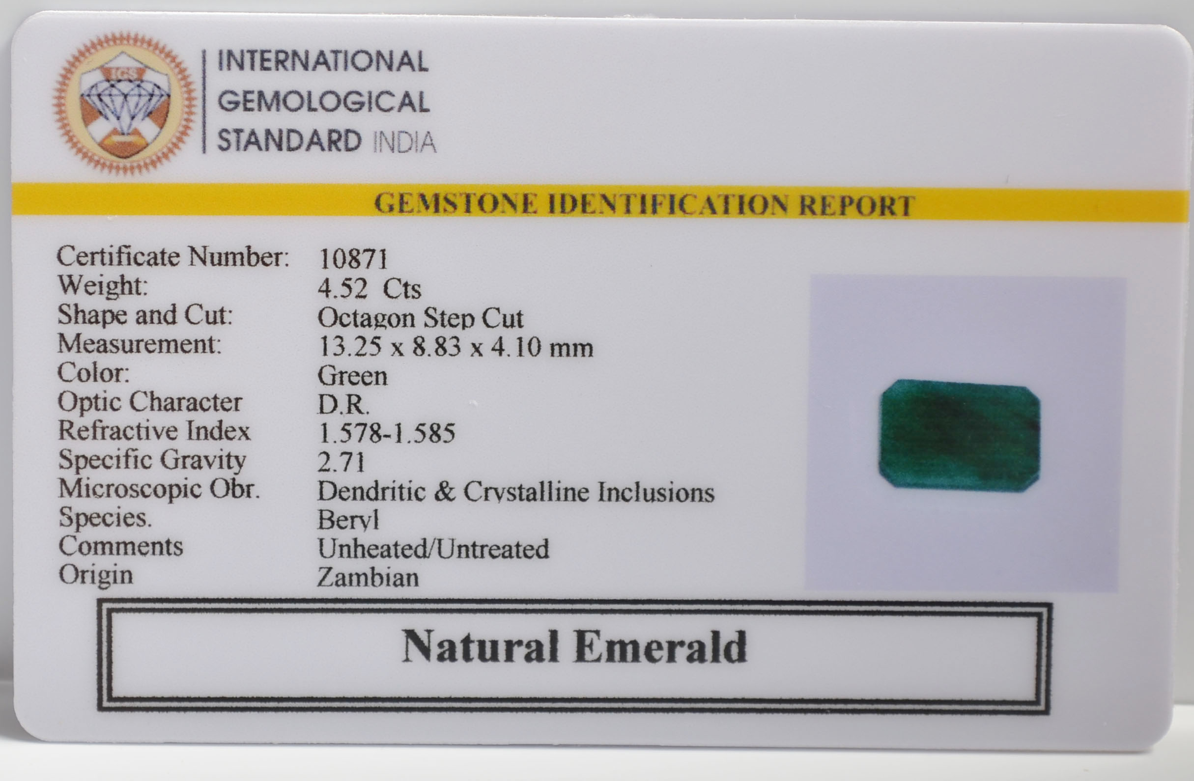 EMR22478 2 EMERALD 4.52 Ct.