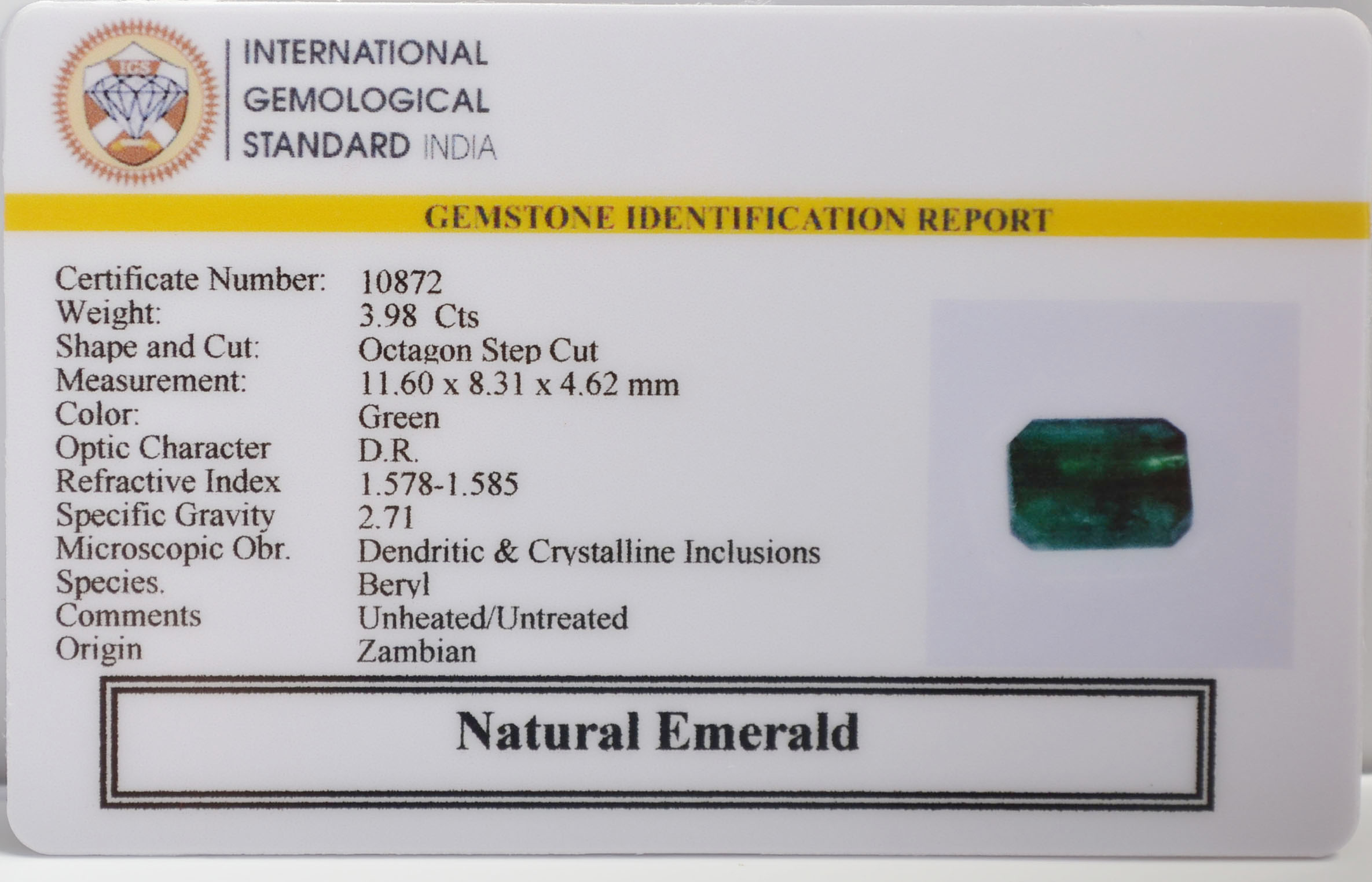 EMR22479 2 EMERALD 3.98 Ct.