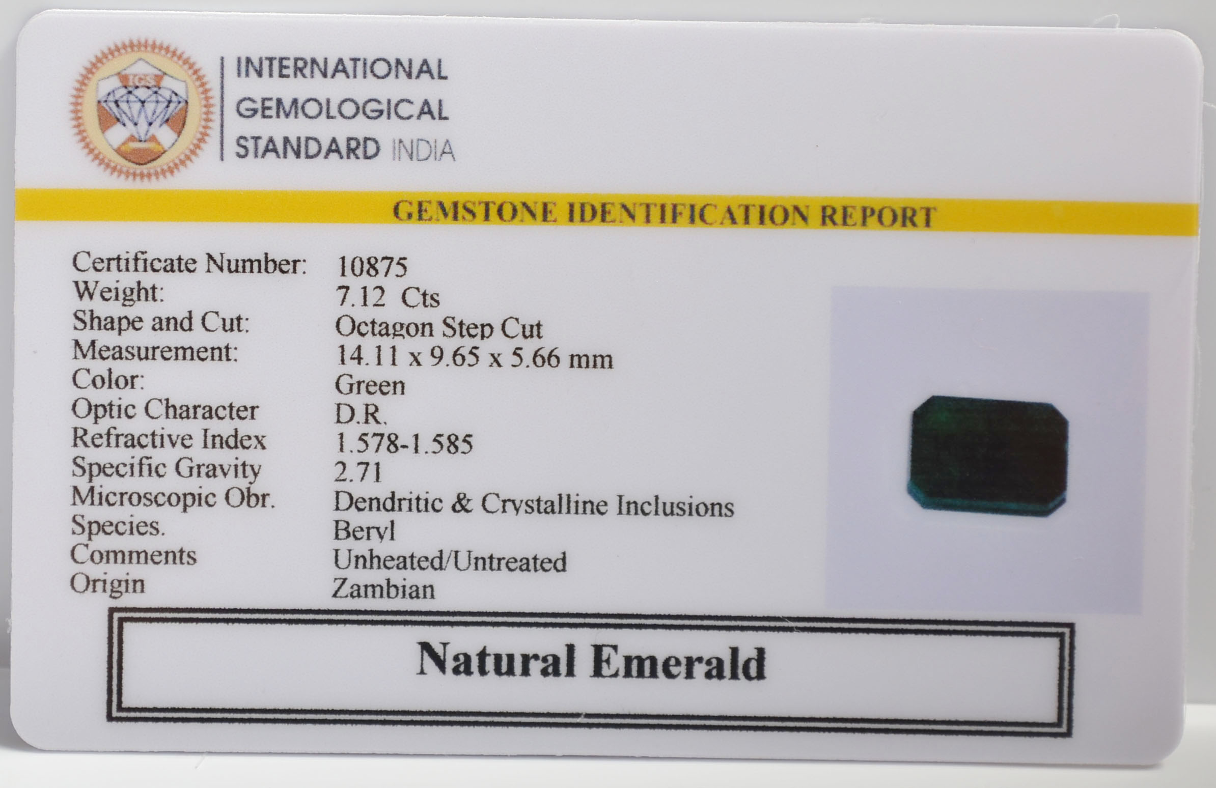 EMR22480 2 EMERALD 7.12 Ct.