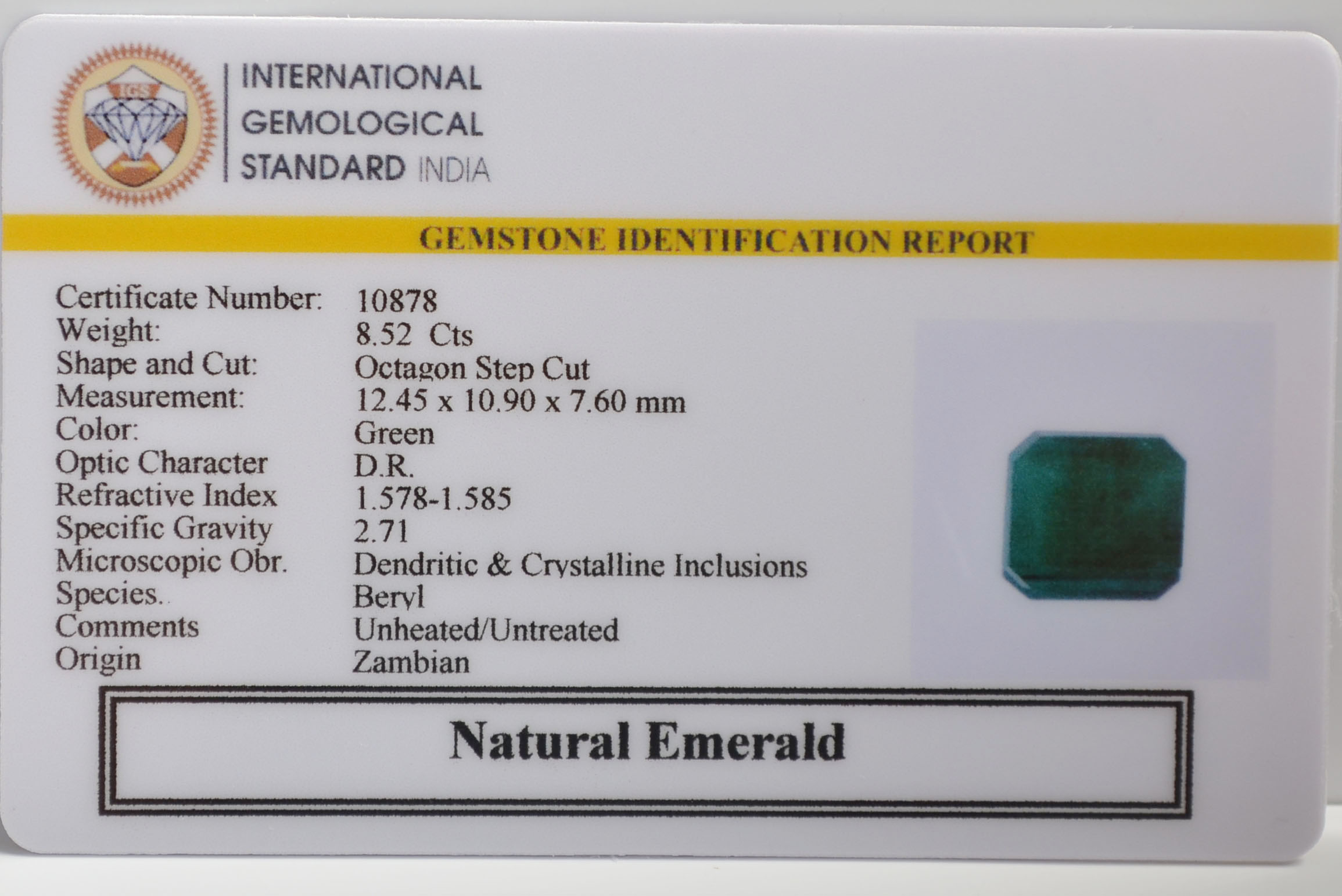 EMR22482 2 EMERALD 8.52 Ct.