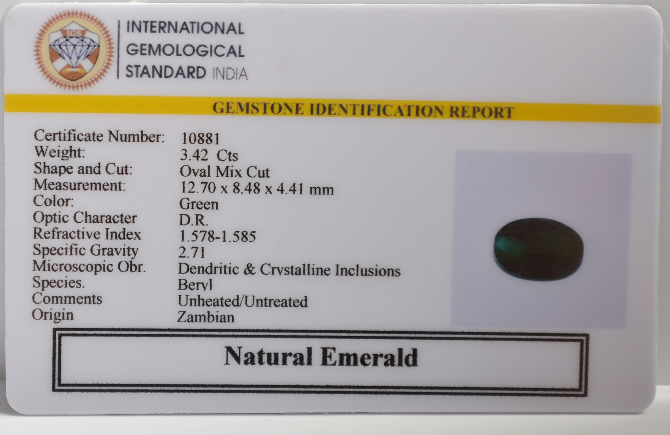 EMR22483 2 EMERALD 3.42 Ct.