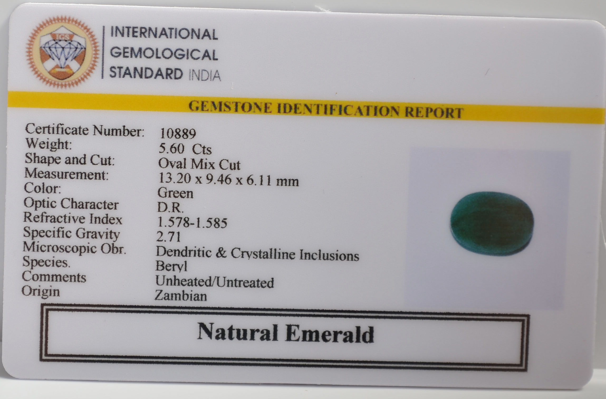 EMR22489 2 EMERALD 5.6 Ct.