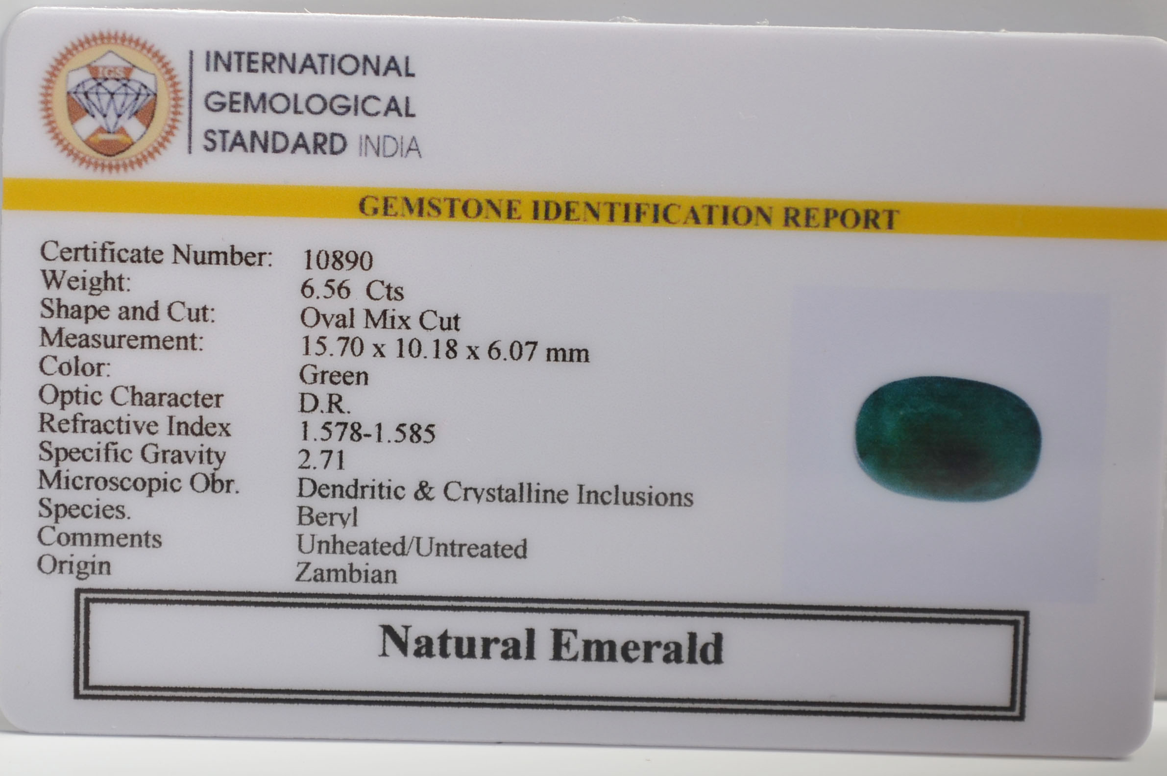 EMR22490 2 EMERALD 6.56 Ct.