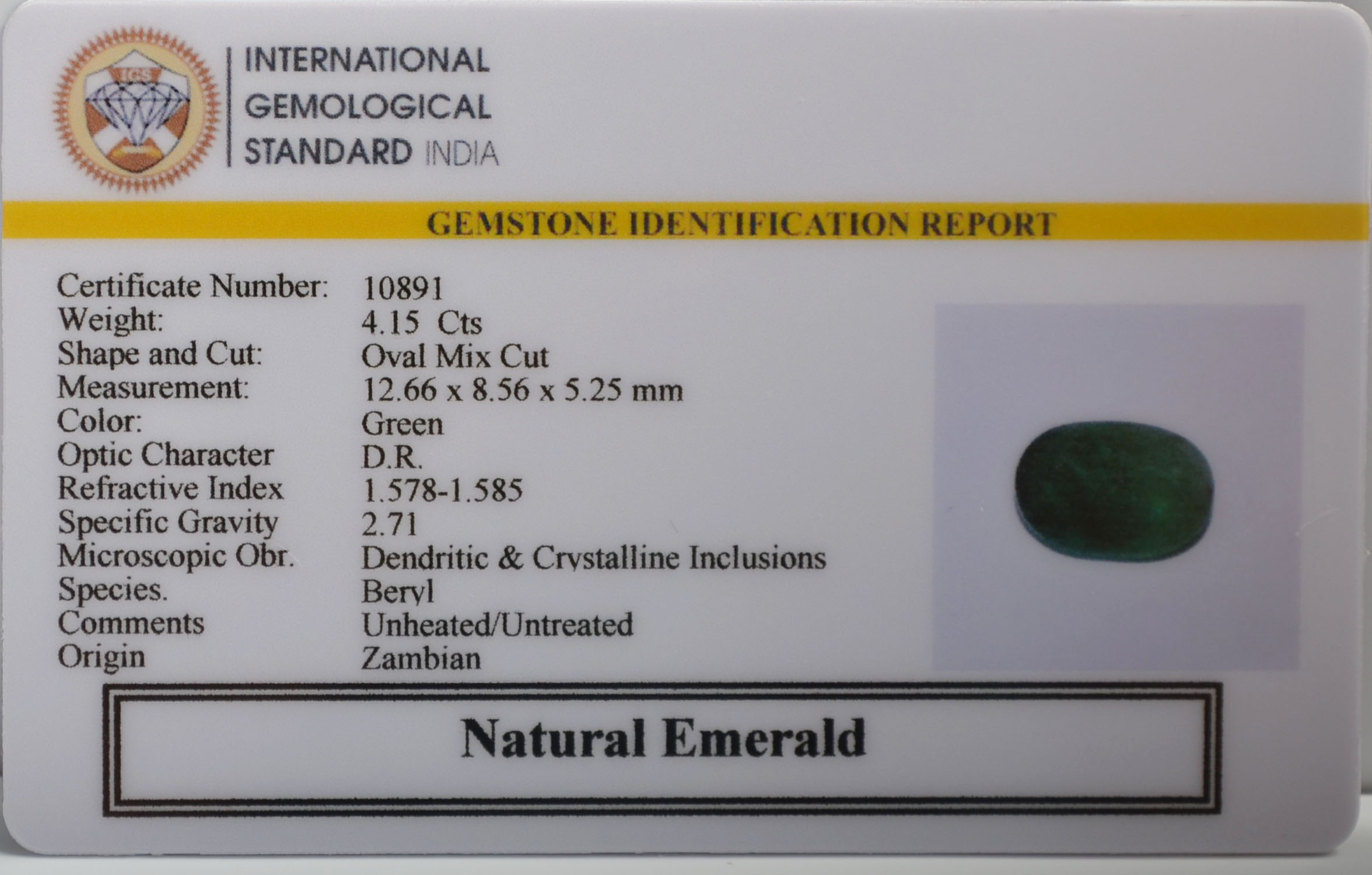 EMR22491 2 EMERALD 4.15 Ct.