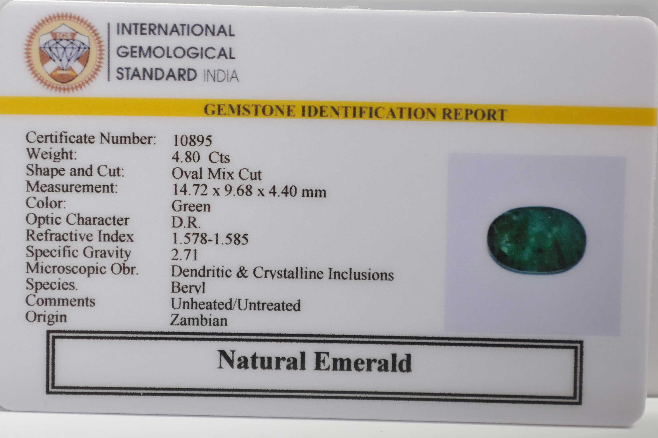 EMR22493 2 EMERALD 4.8 Ct.