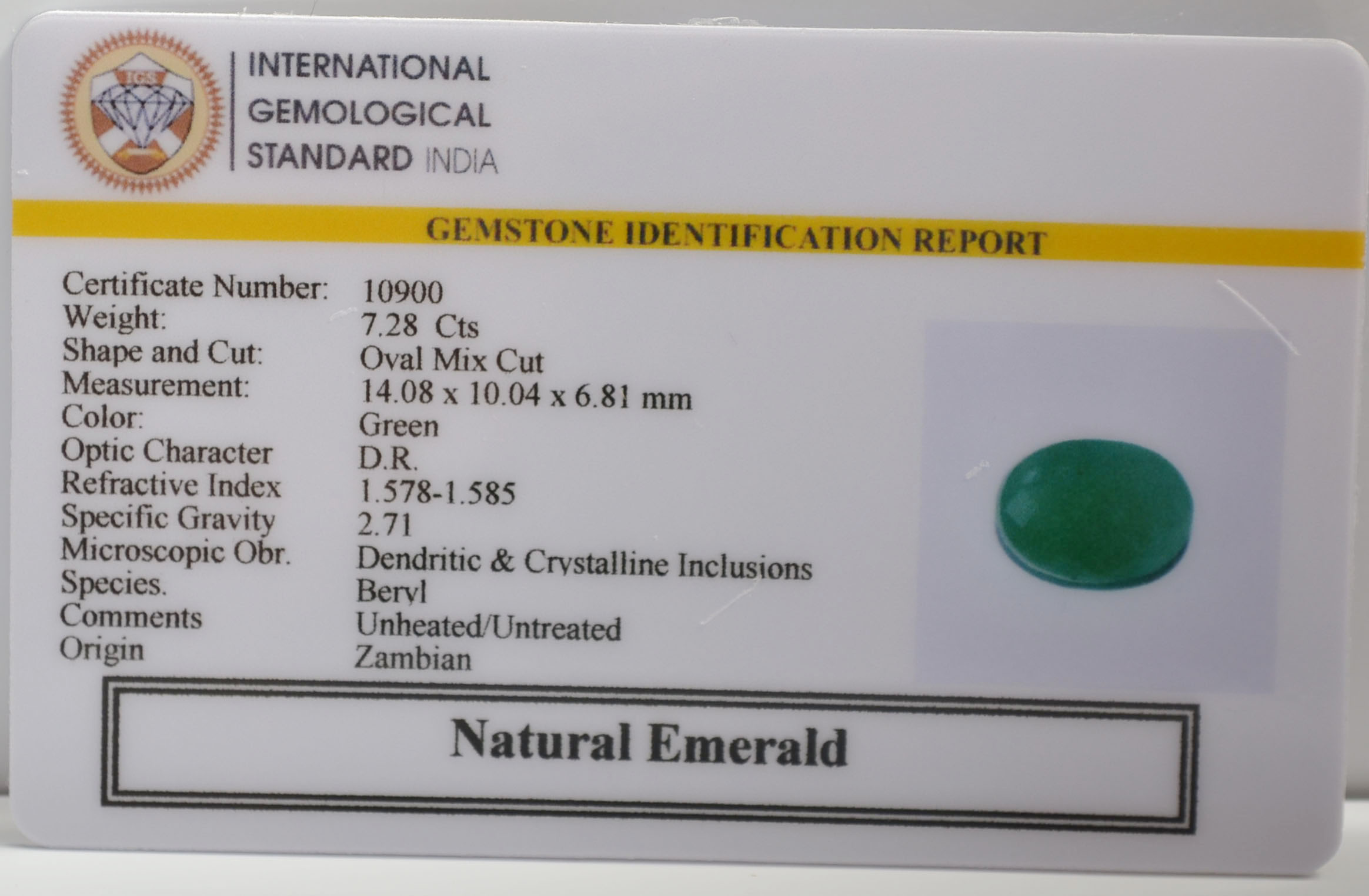 EMR22496 2 EMERALD 7.28 Ct.