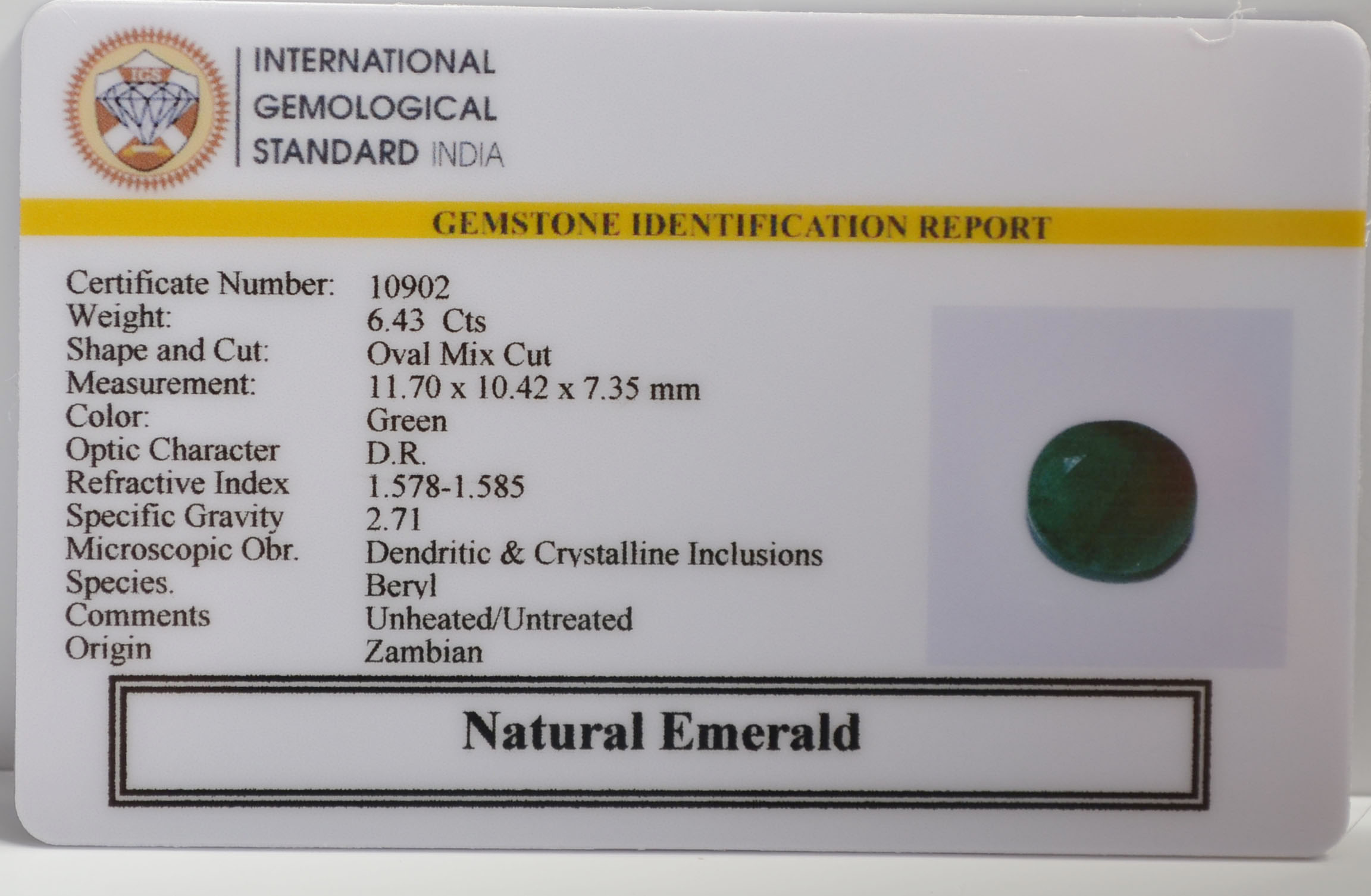 EMR22498 2 EMERALD 6.43 Ct.