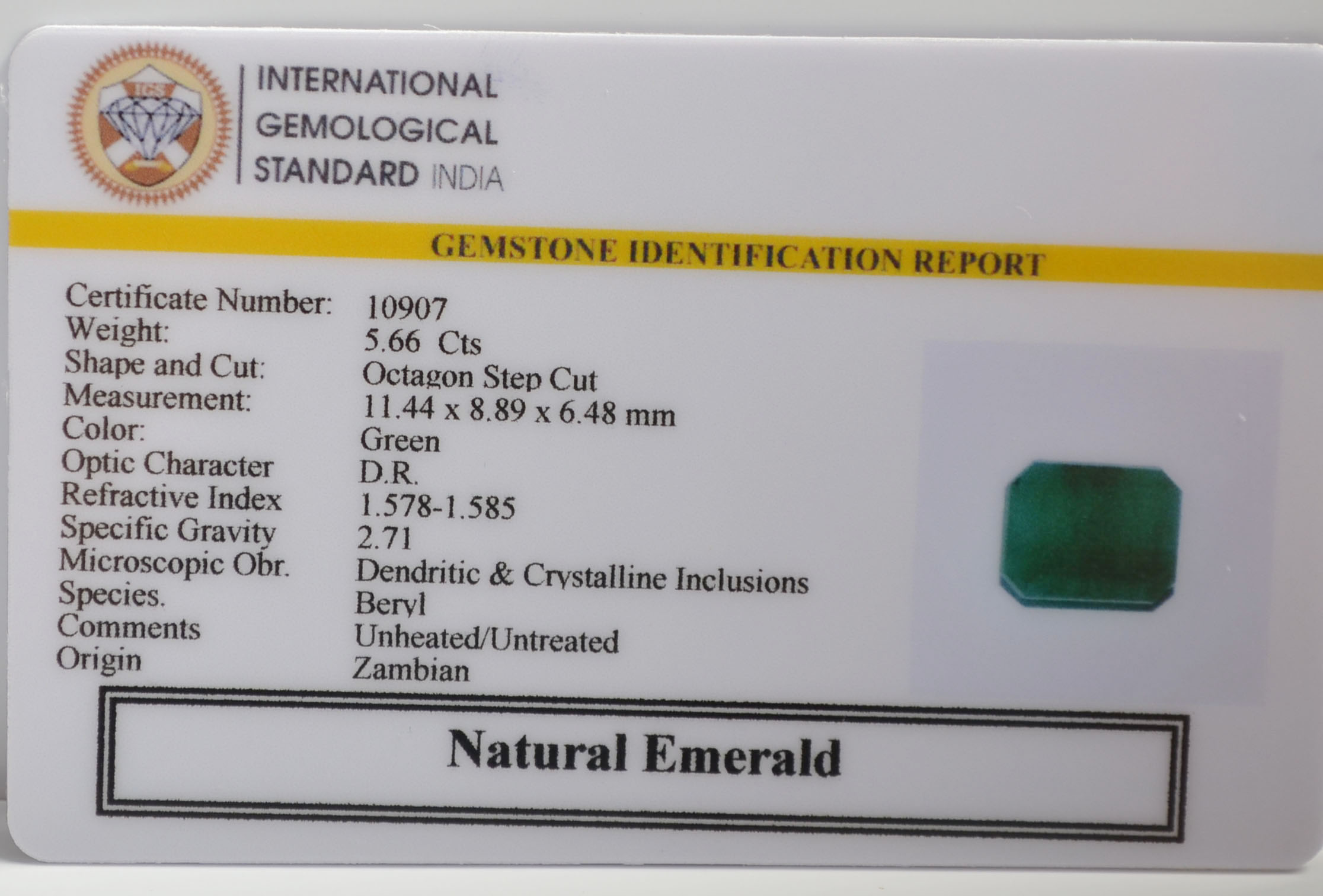 EMR22503 2 EMERALD 5.66 Ct.